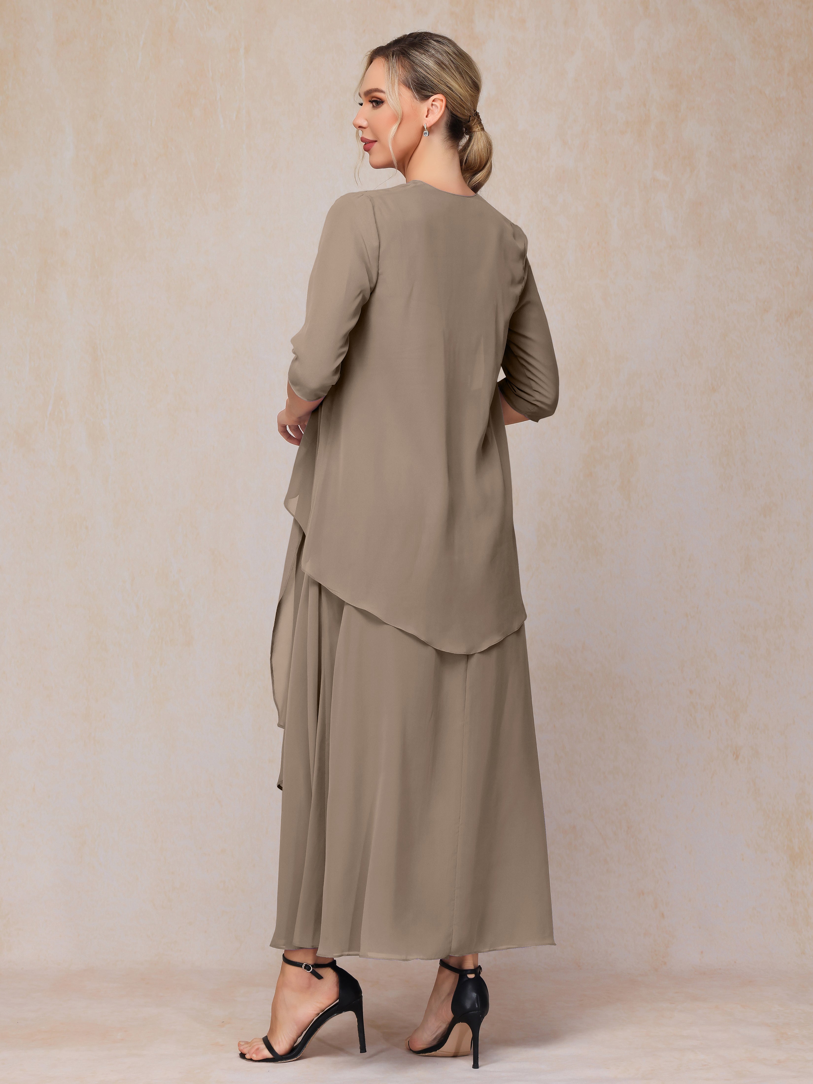 2 Pieces Ankle Length Chiffon Mother Of The Groom Dress