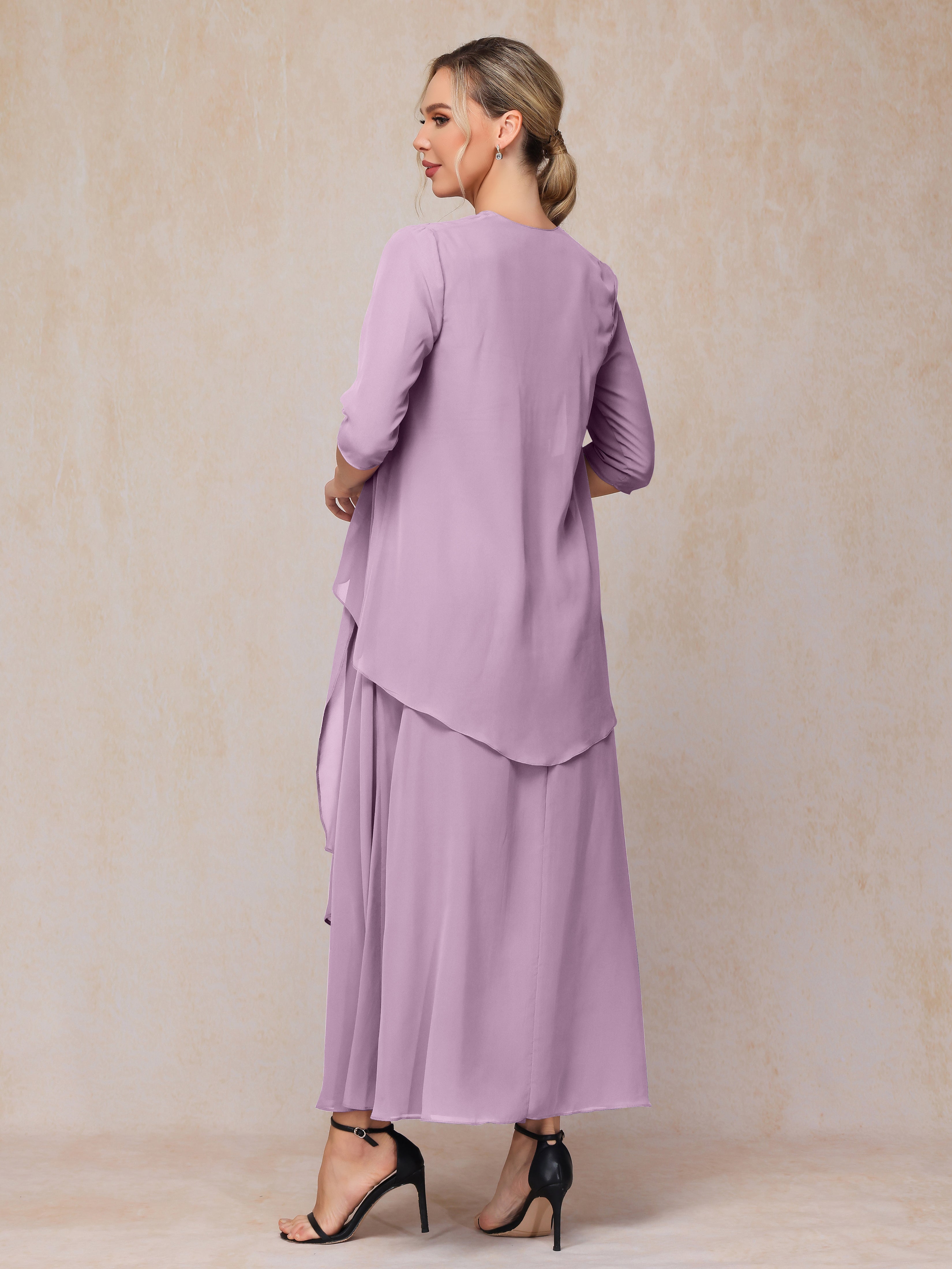 2 Pieces Ankle Length Chiffon Mother Of The Groom Dress