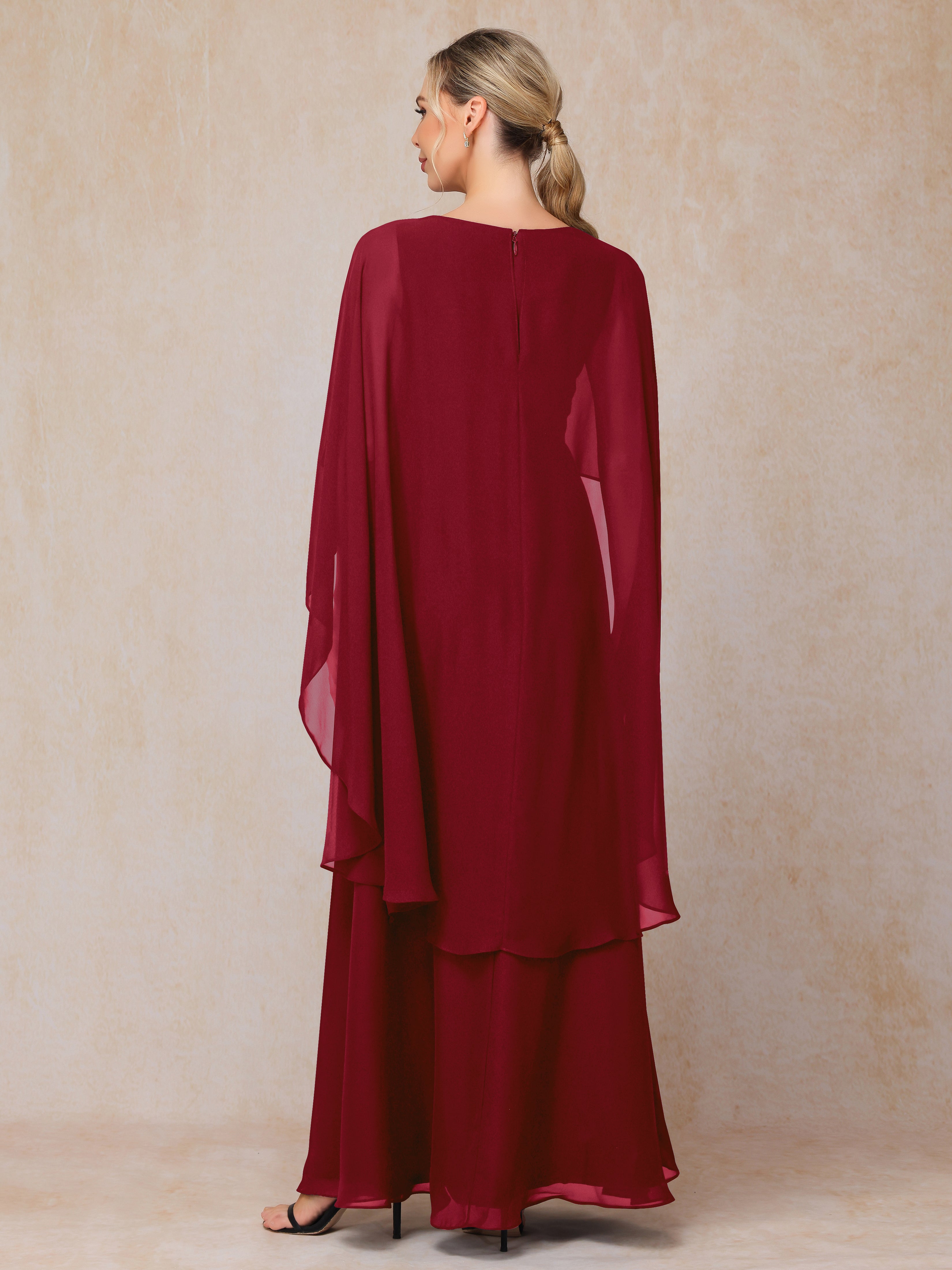 V Neck A Line Chiffon Mother Of The Bride Dress