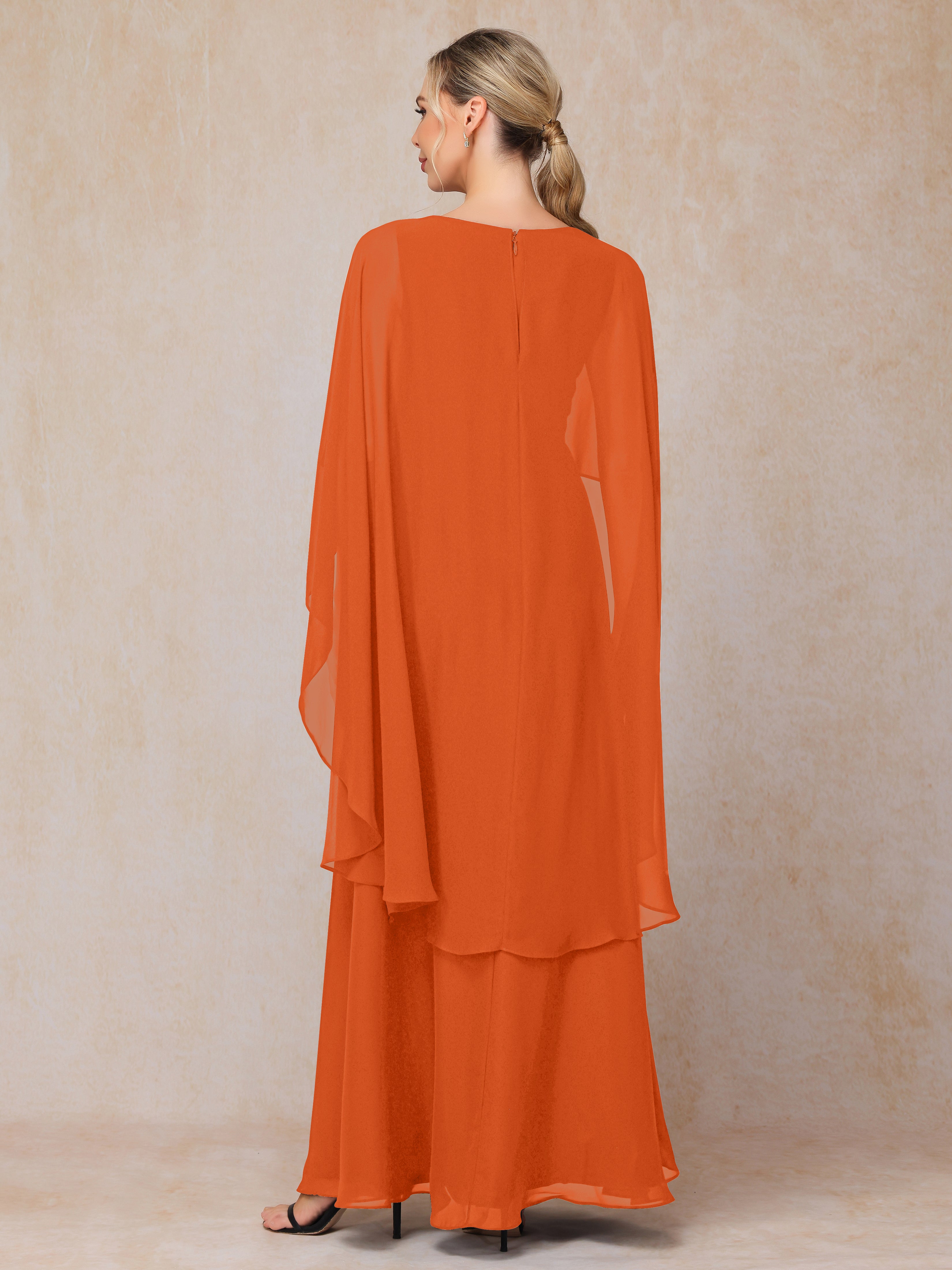 V Neck A Line Chiffon Mother Of The Bride Dress
