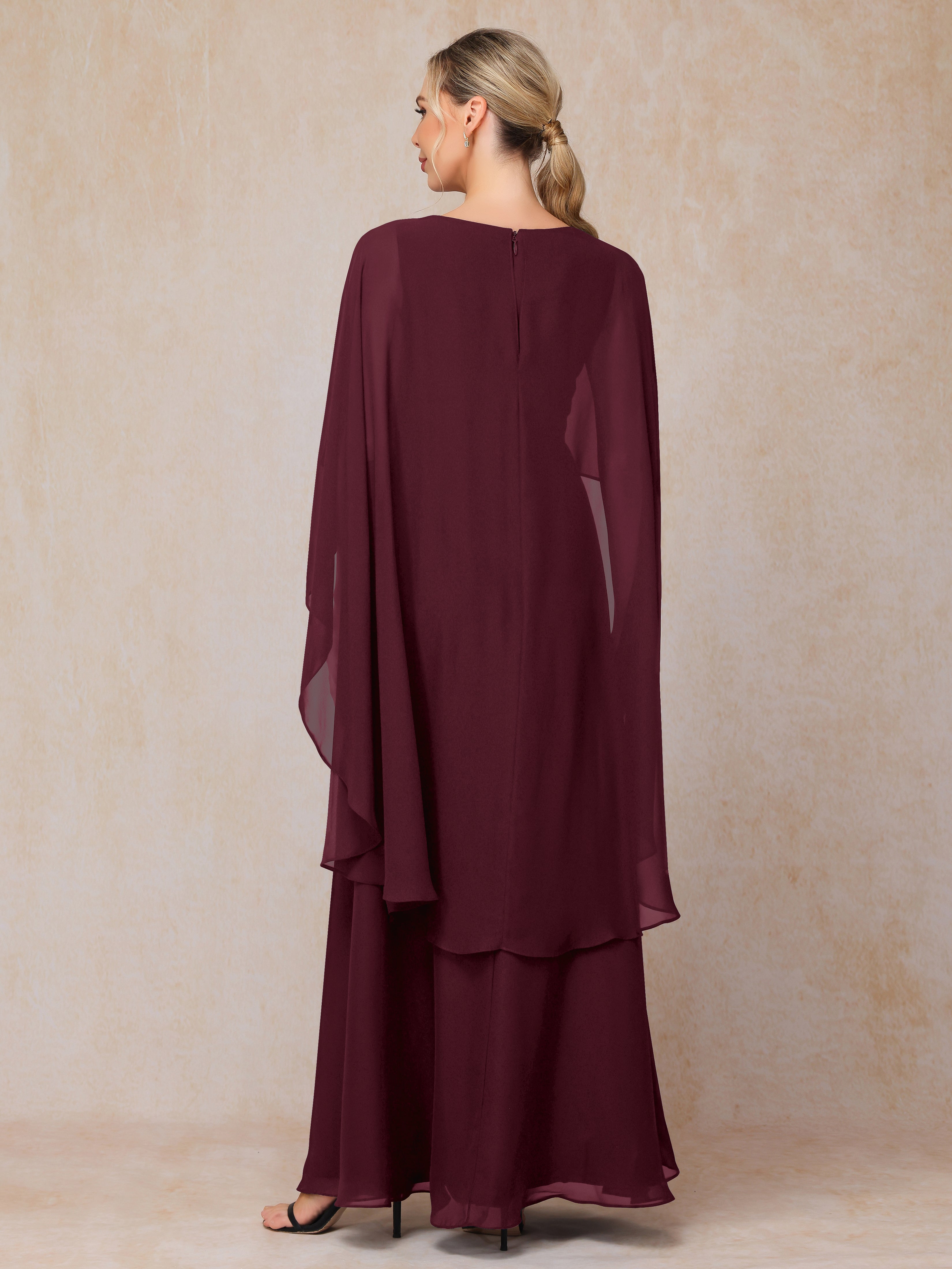 V Neck A Line Chiffon Mother Of The Bride Dress