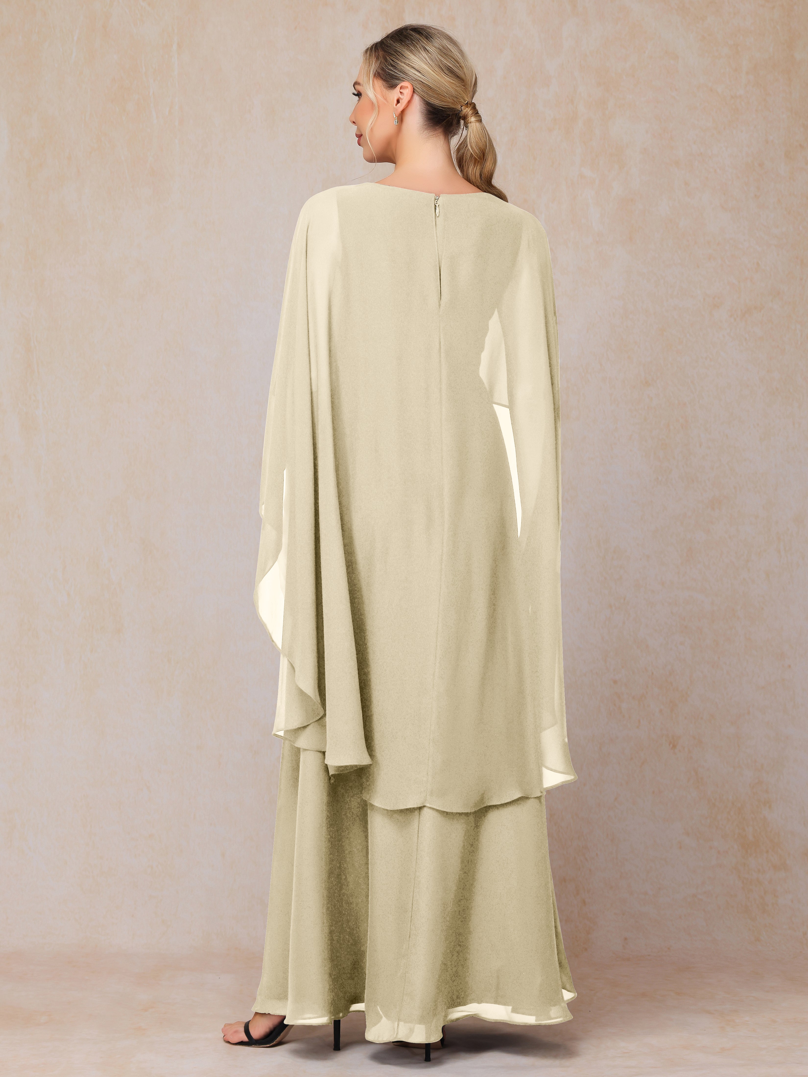 V Neck A Line Chiffon Mother Of The Bride Dress