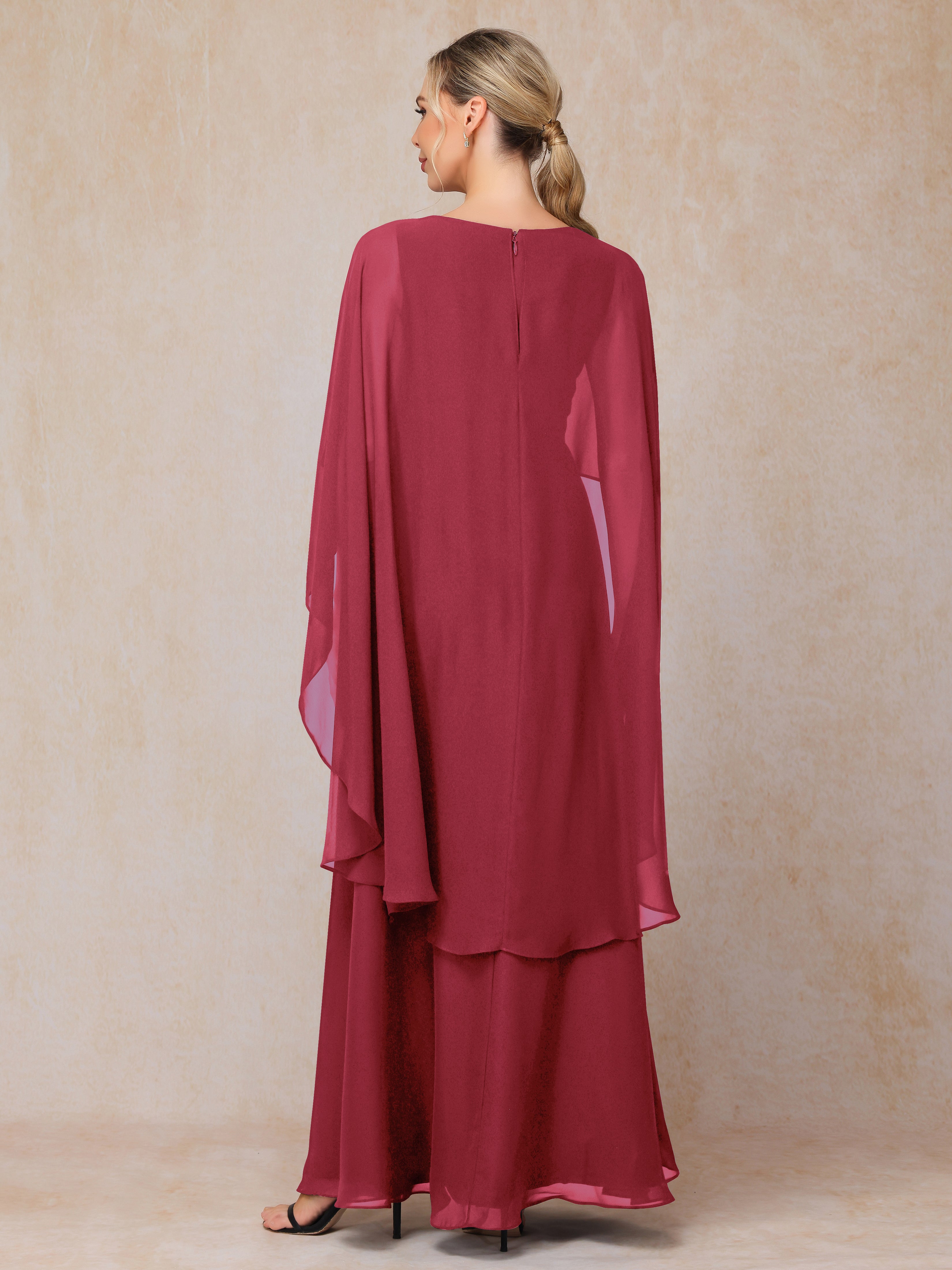 V Neck A Line Chiffon Mother Of The Bride Dress