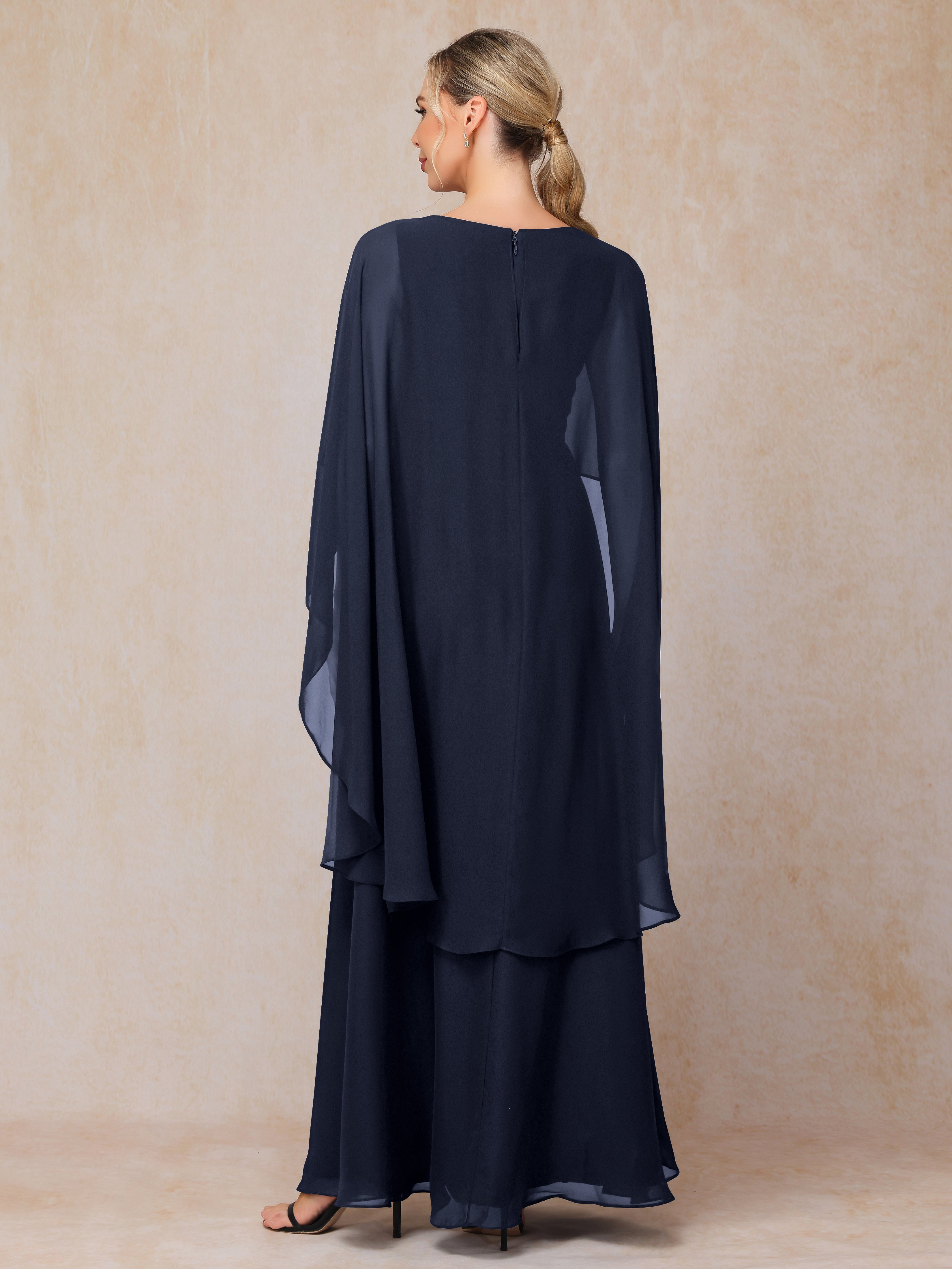 V Neck A Line Chiffon Mother Of The Bride Dress