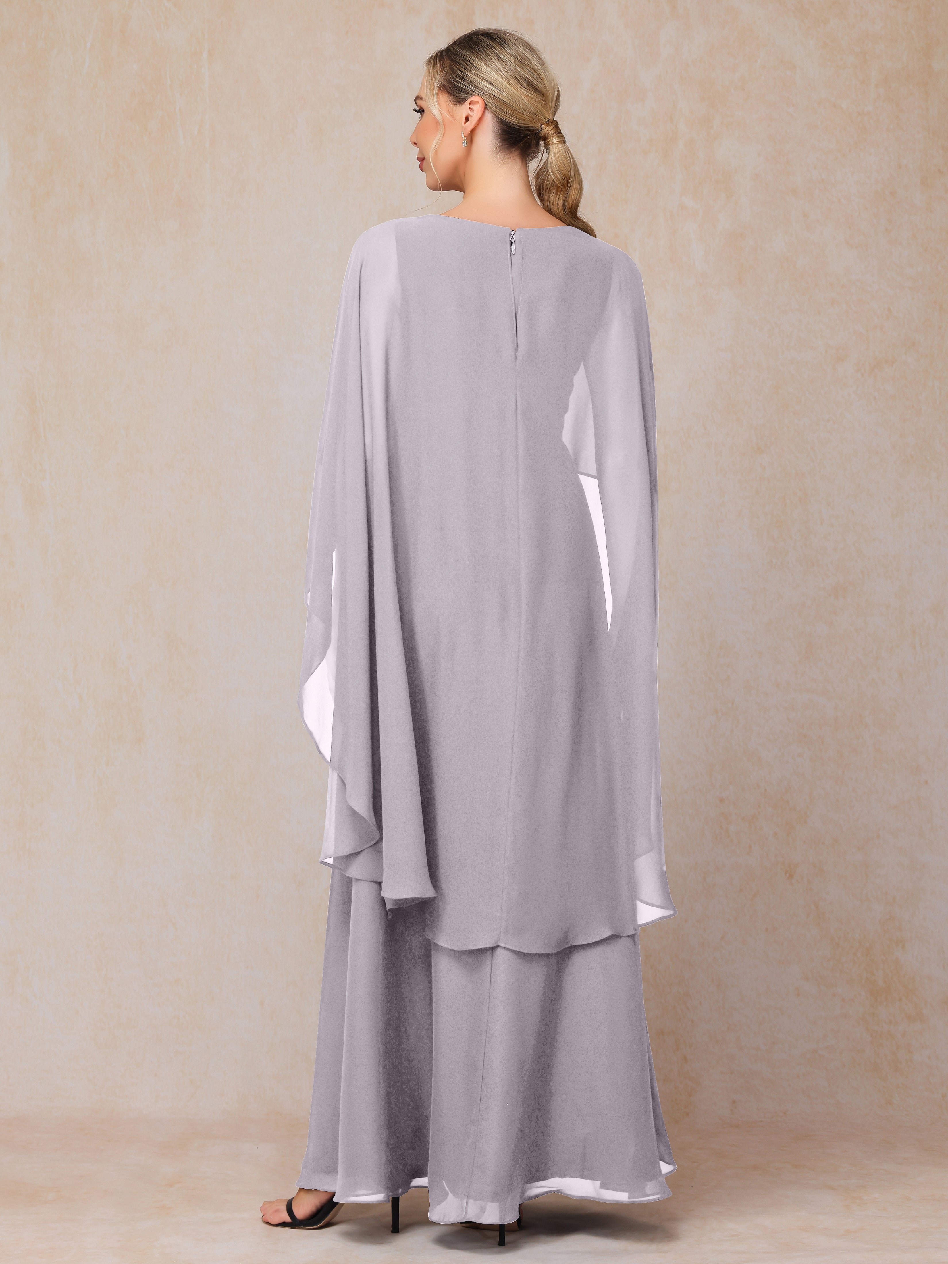 V Neck A Line Chiffon Mother Of The Bride Dress