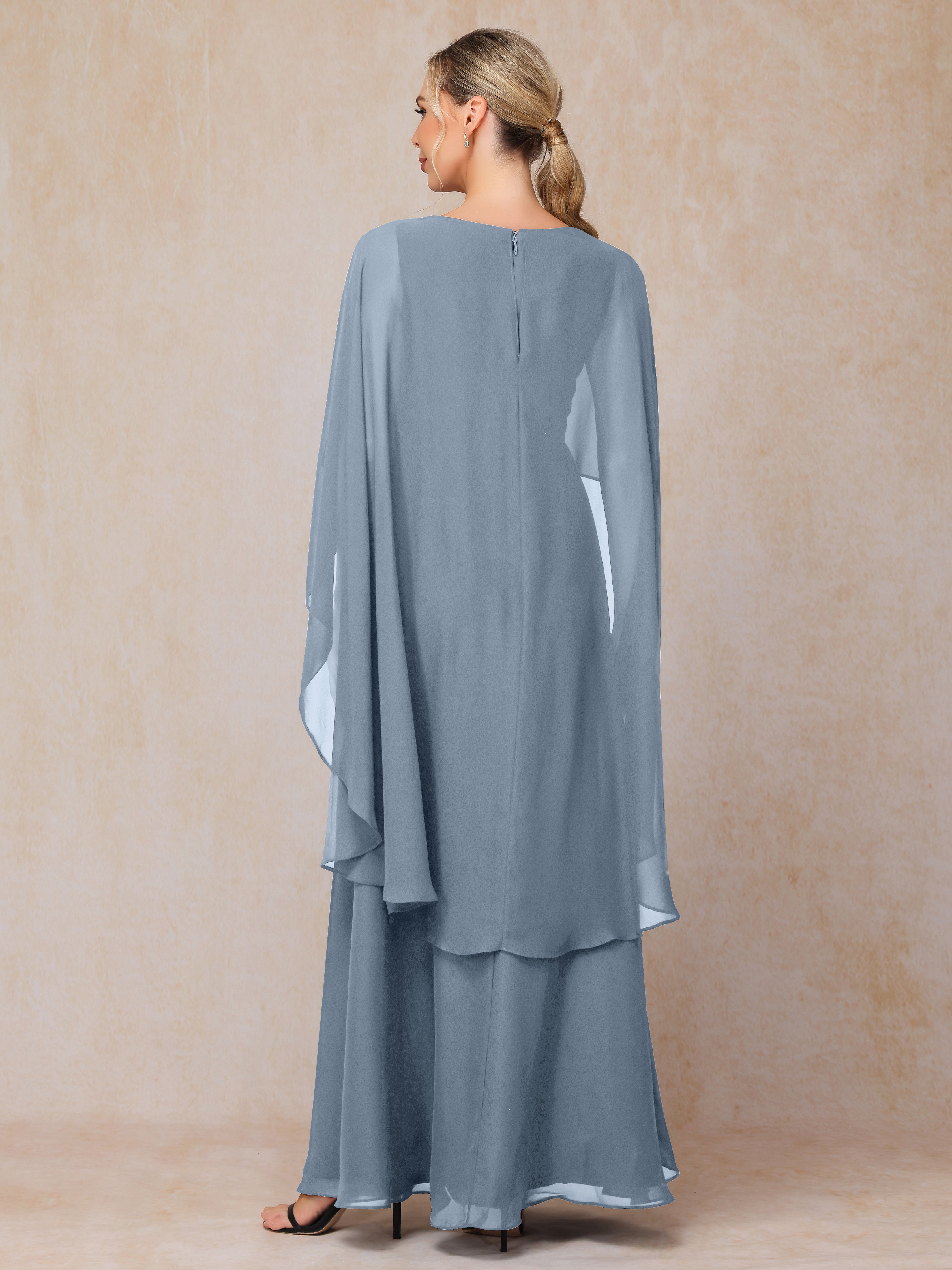 V Neck A Line Chiffon Mother Of The Bride Dress