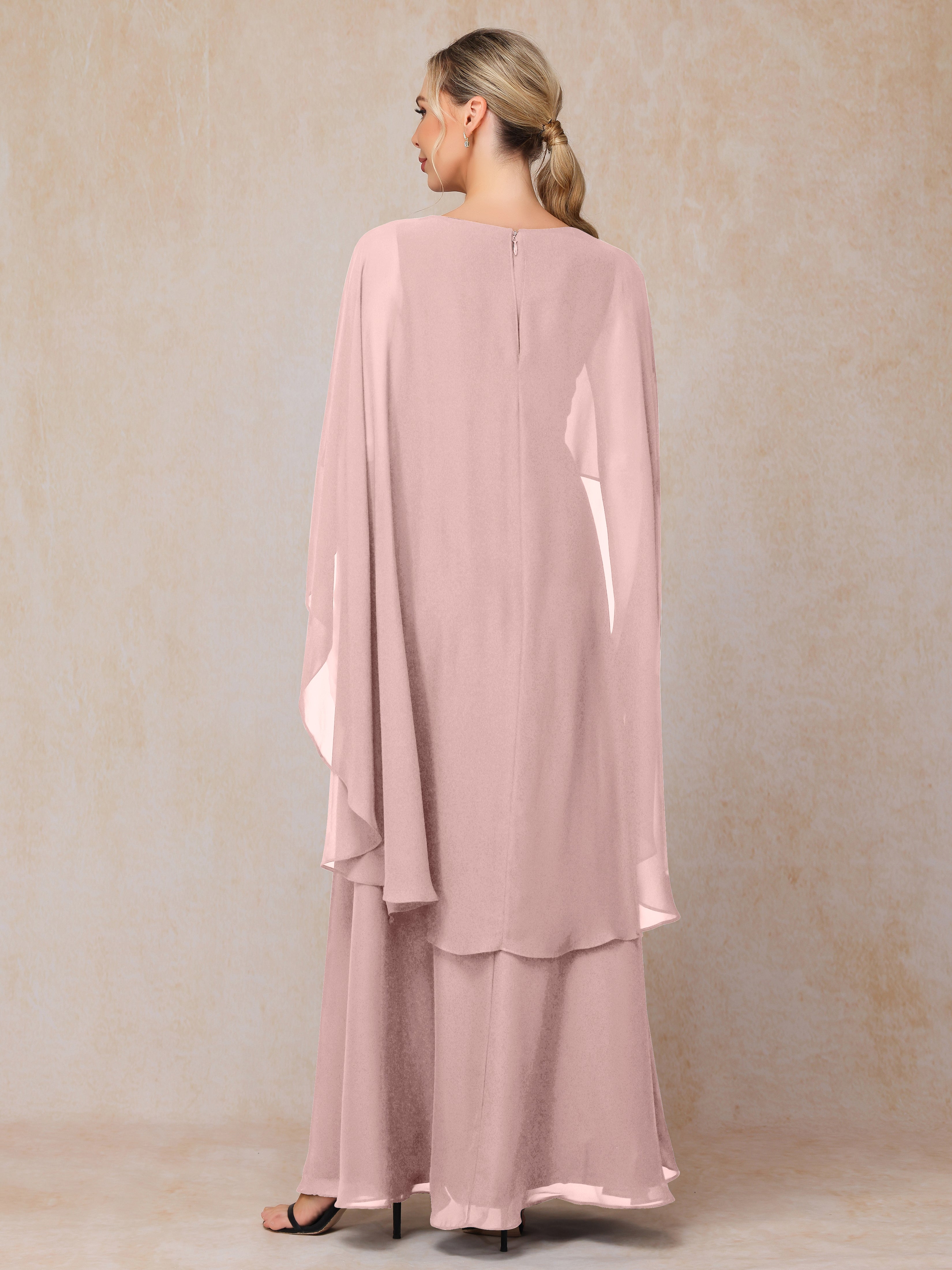 V Neck A Line Chiffon Mother Of The Bride Dress