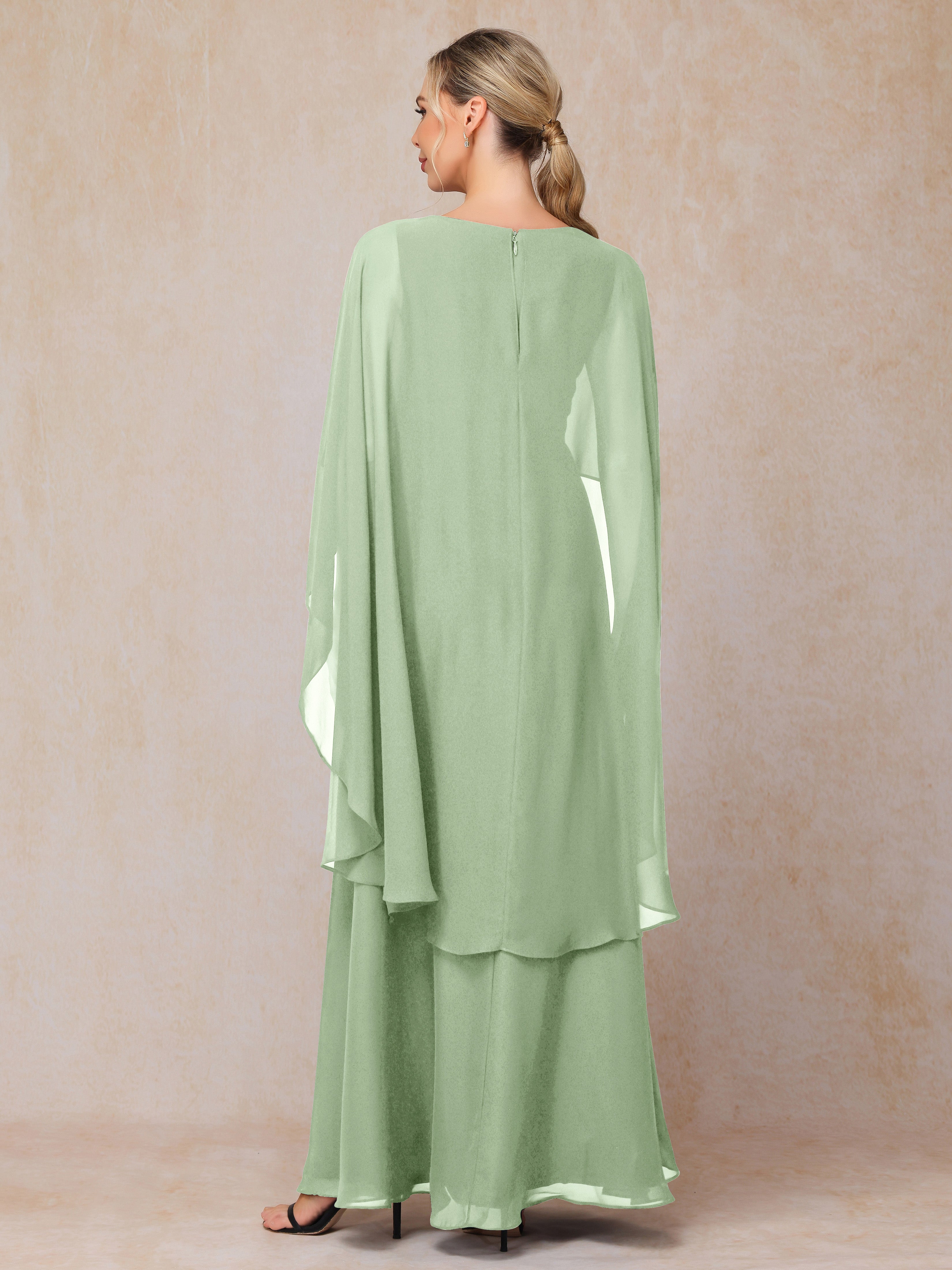 V Neck A Line Chiffon Mother Of The Bride Dress