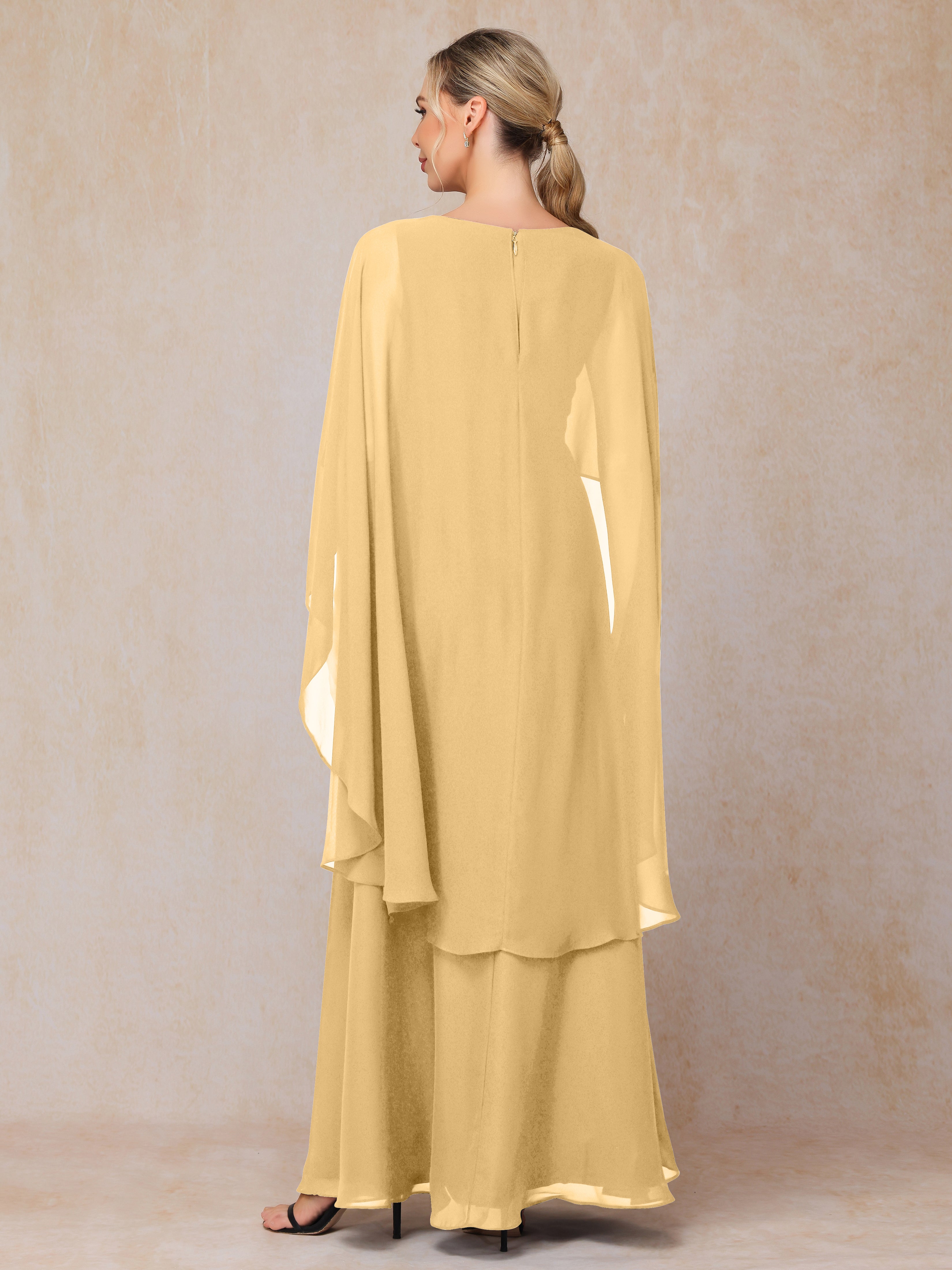 V Neck A Line Chiffon Mother Of The Bride Dress