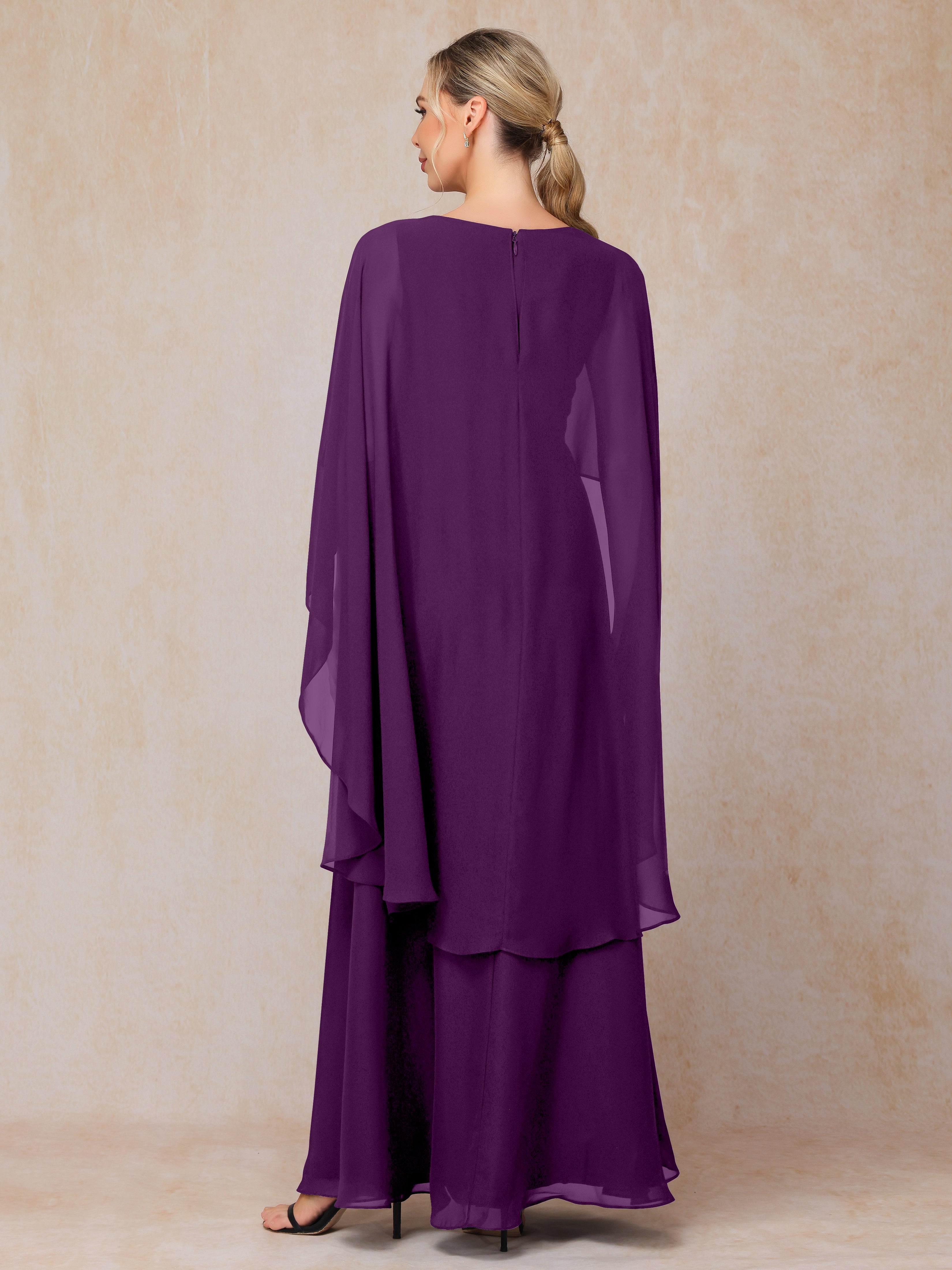V Neck A Line Chiffon Mother Of The Bride Dress