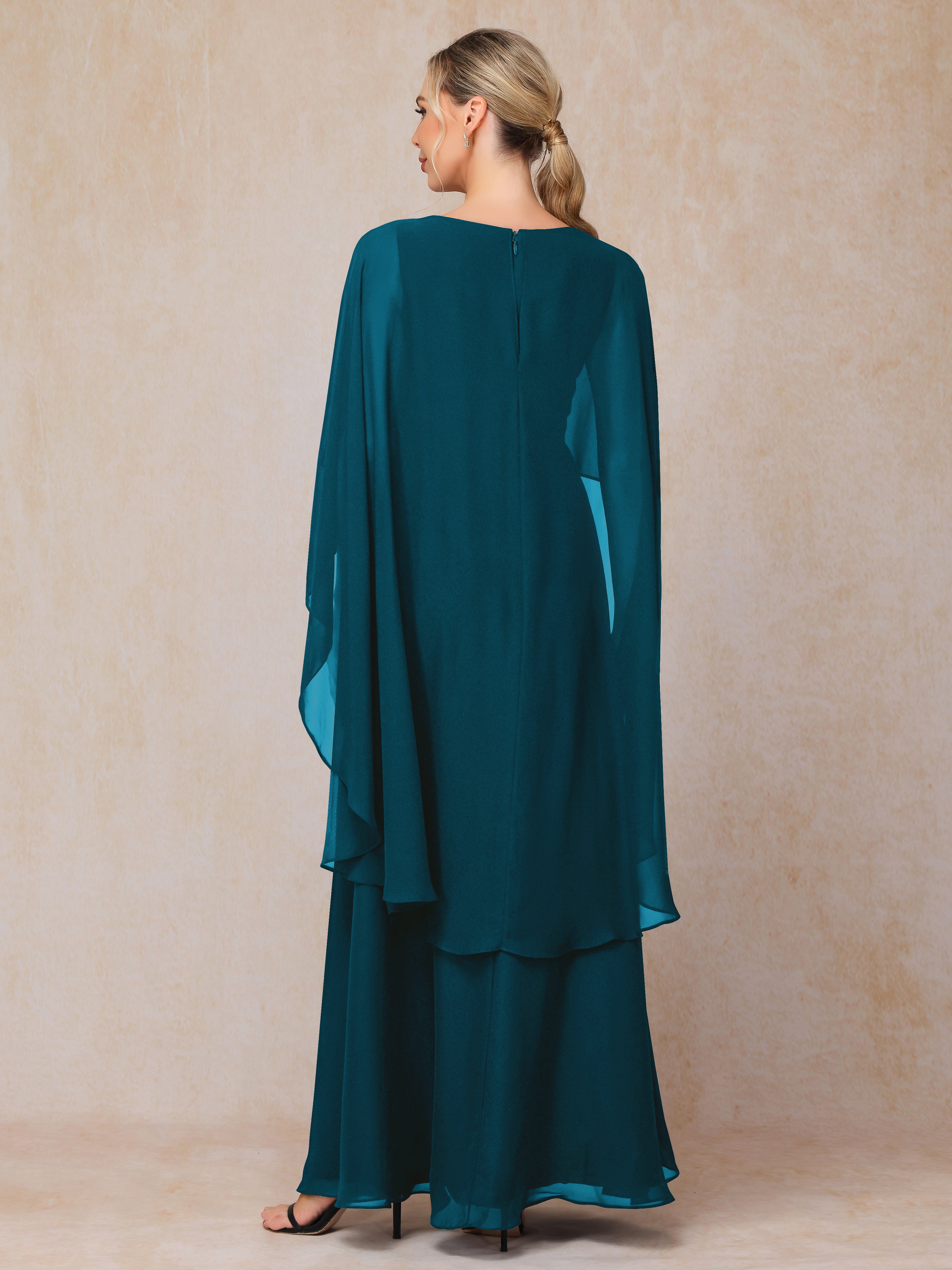 V Neck A Line Chiffon Mother Of The Bride Dress