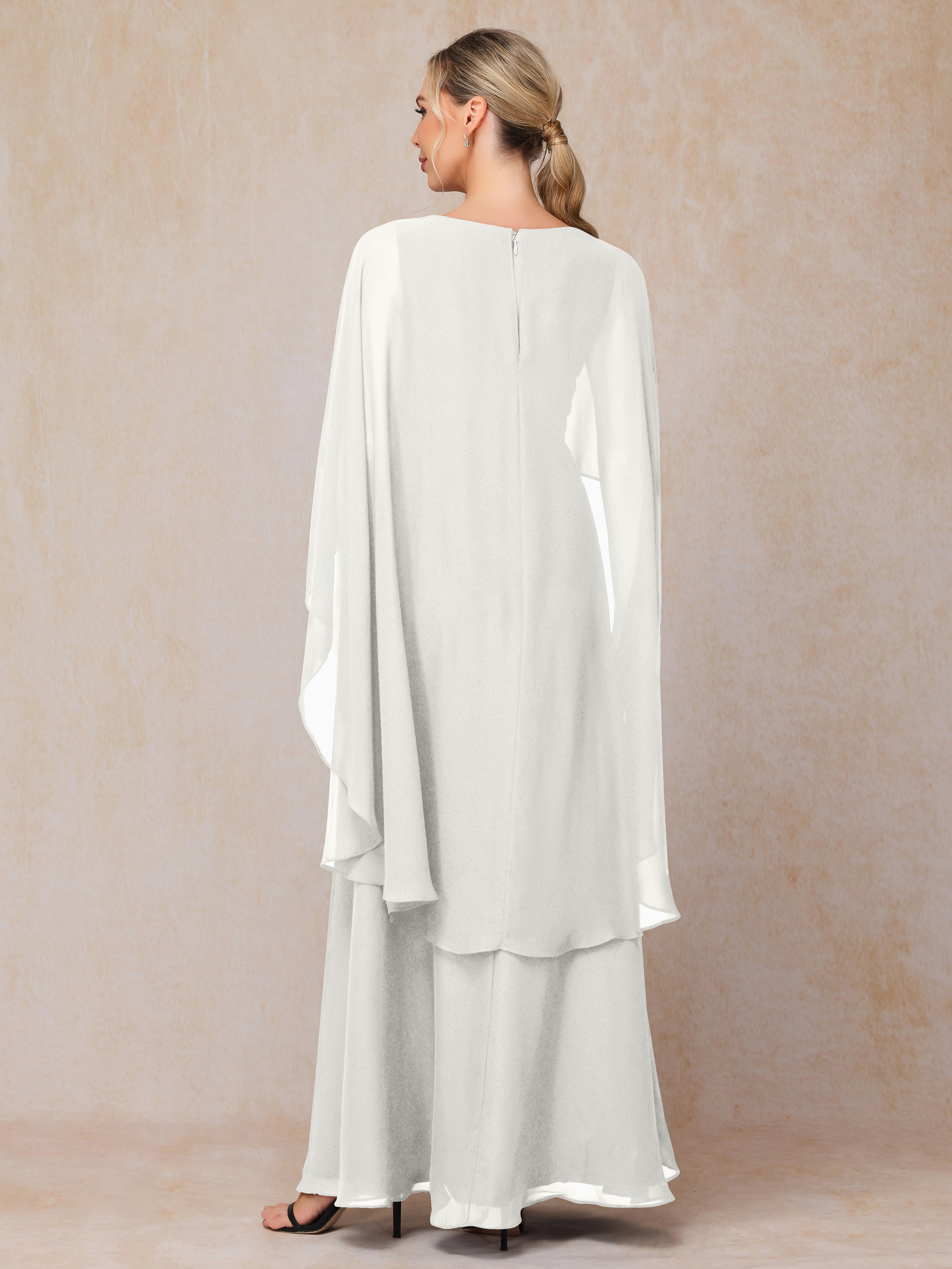 V Neck A Line Chiffon Mother Of The Bride Dress