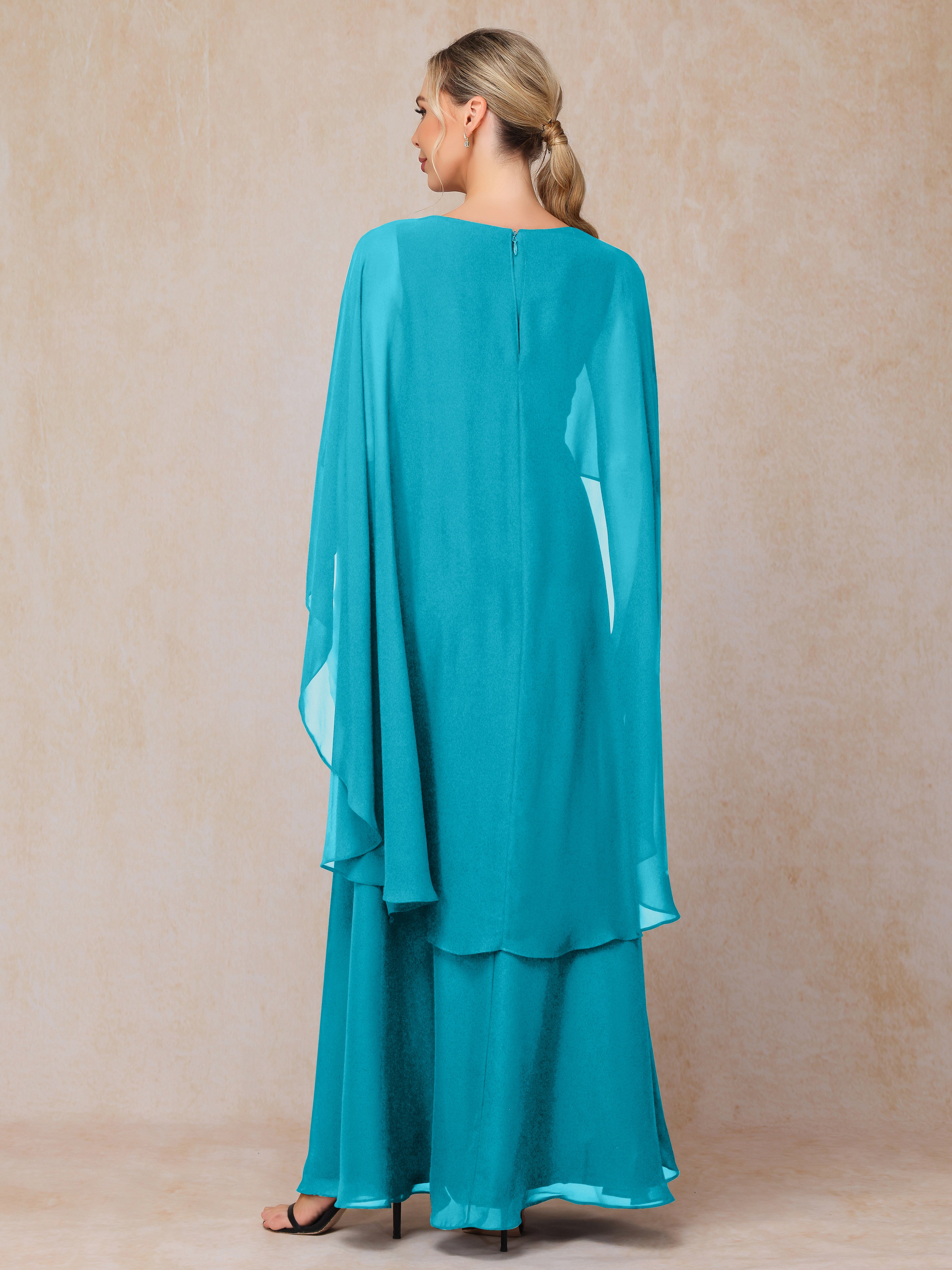 V Neck A Line Chiffon Mother Of The Bride Dress