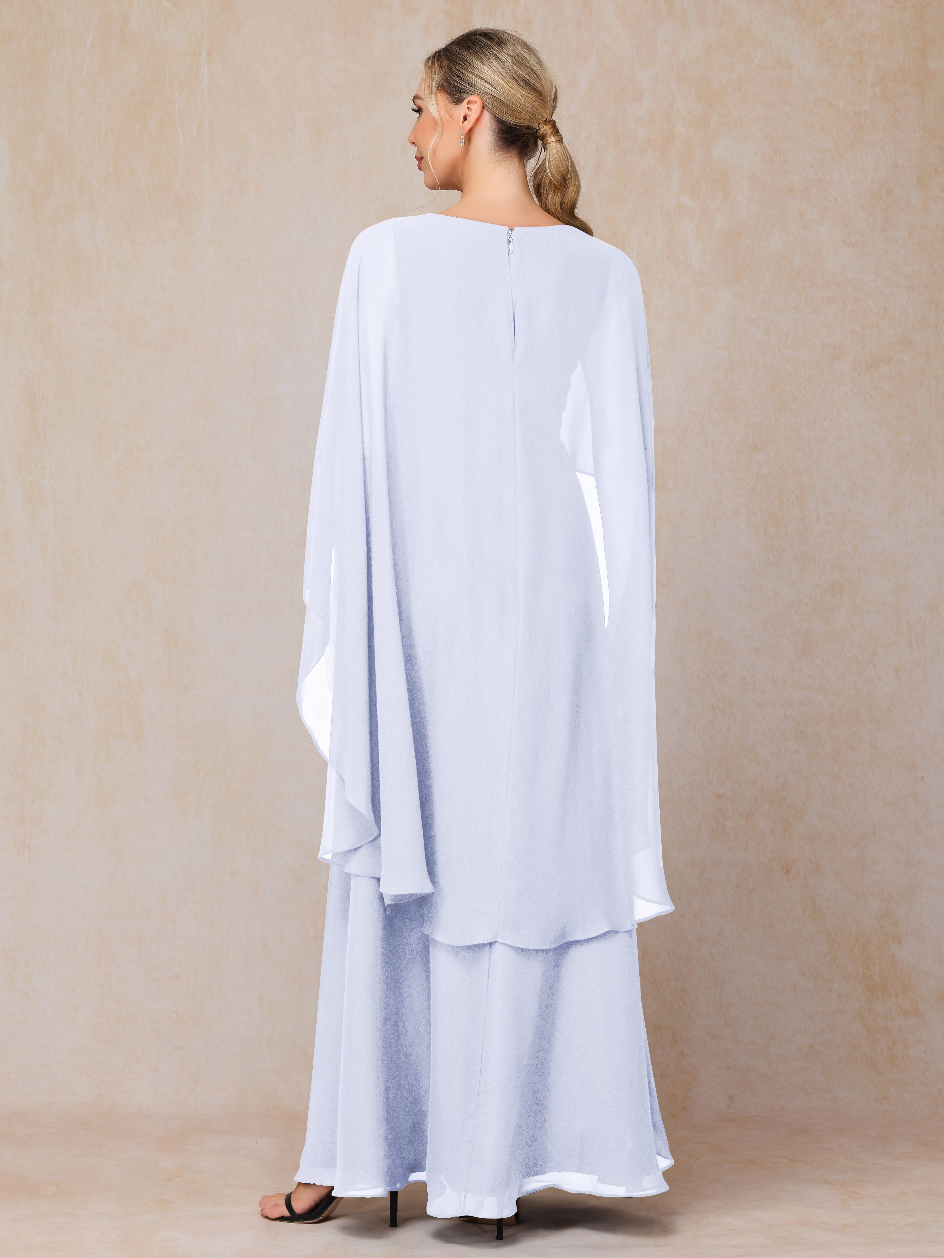 V Neck A Line Chiffon Mother Of The Bride Dress