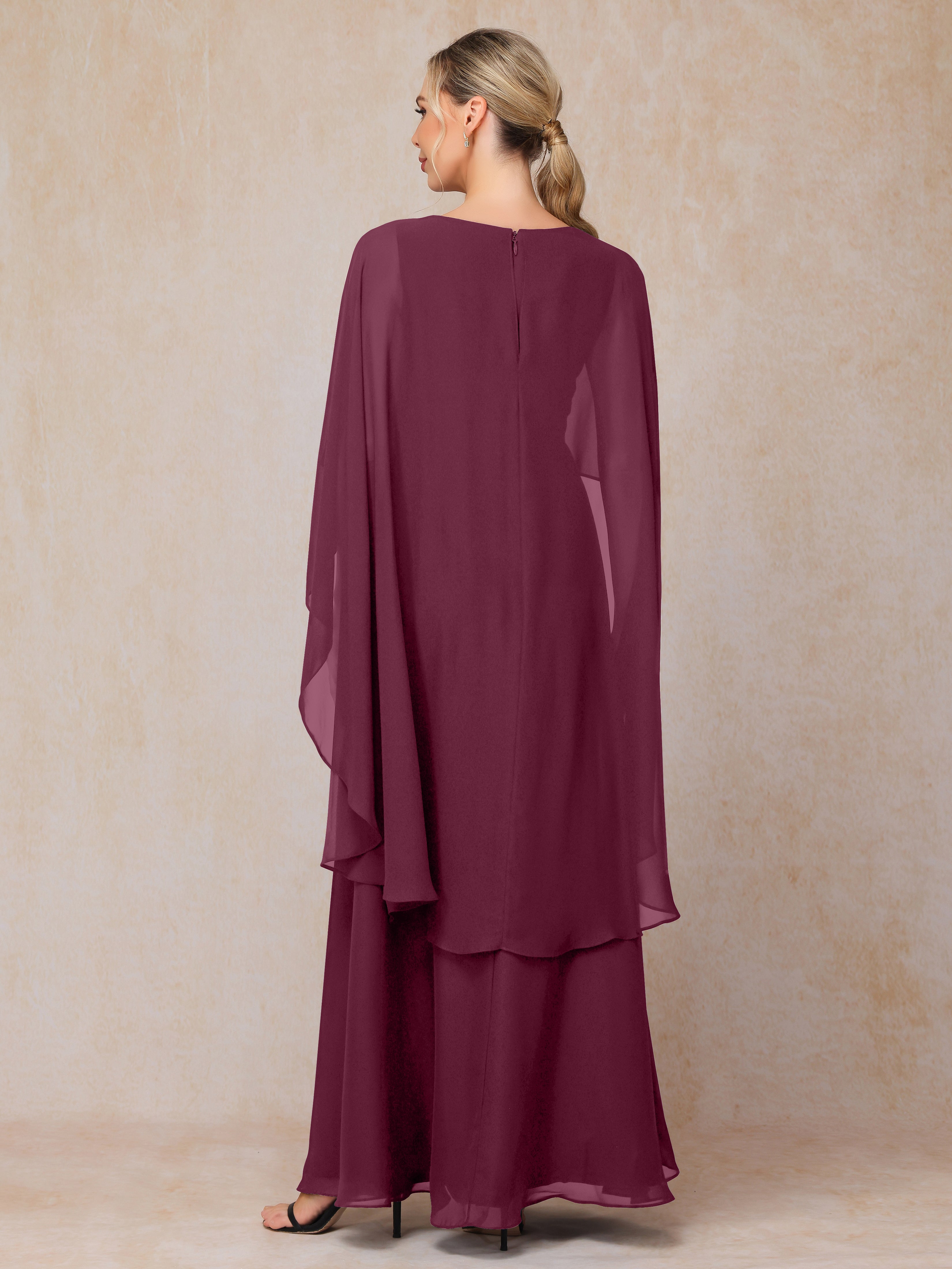 V Neck A Line Chiffon Mother Of The Bride Dress