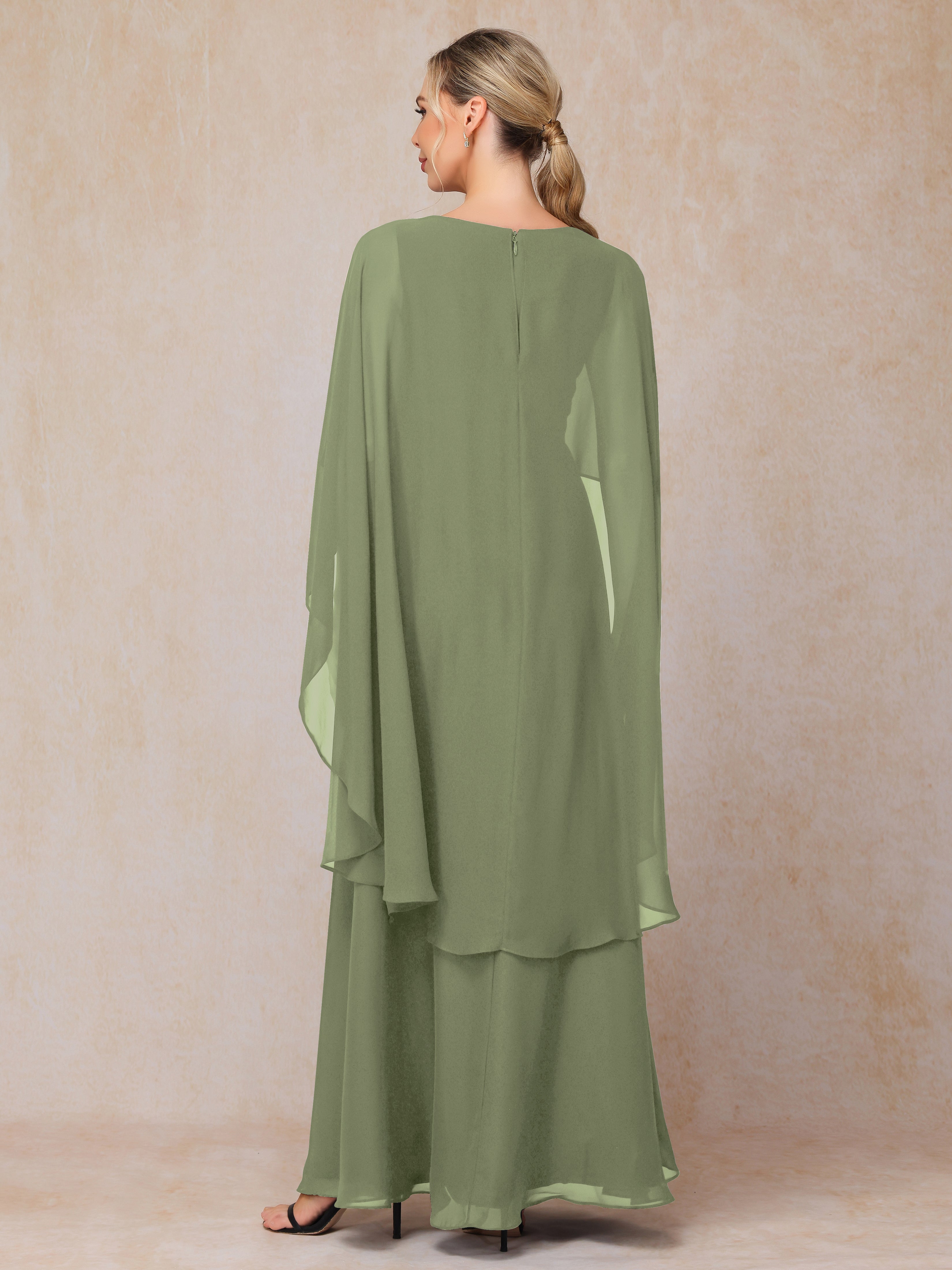V Neck A Line Chiffon Mother Of The Bride Dress