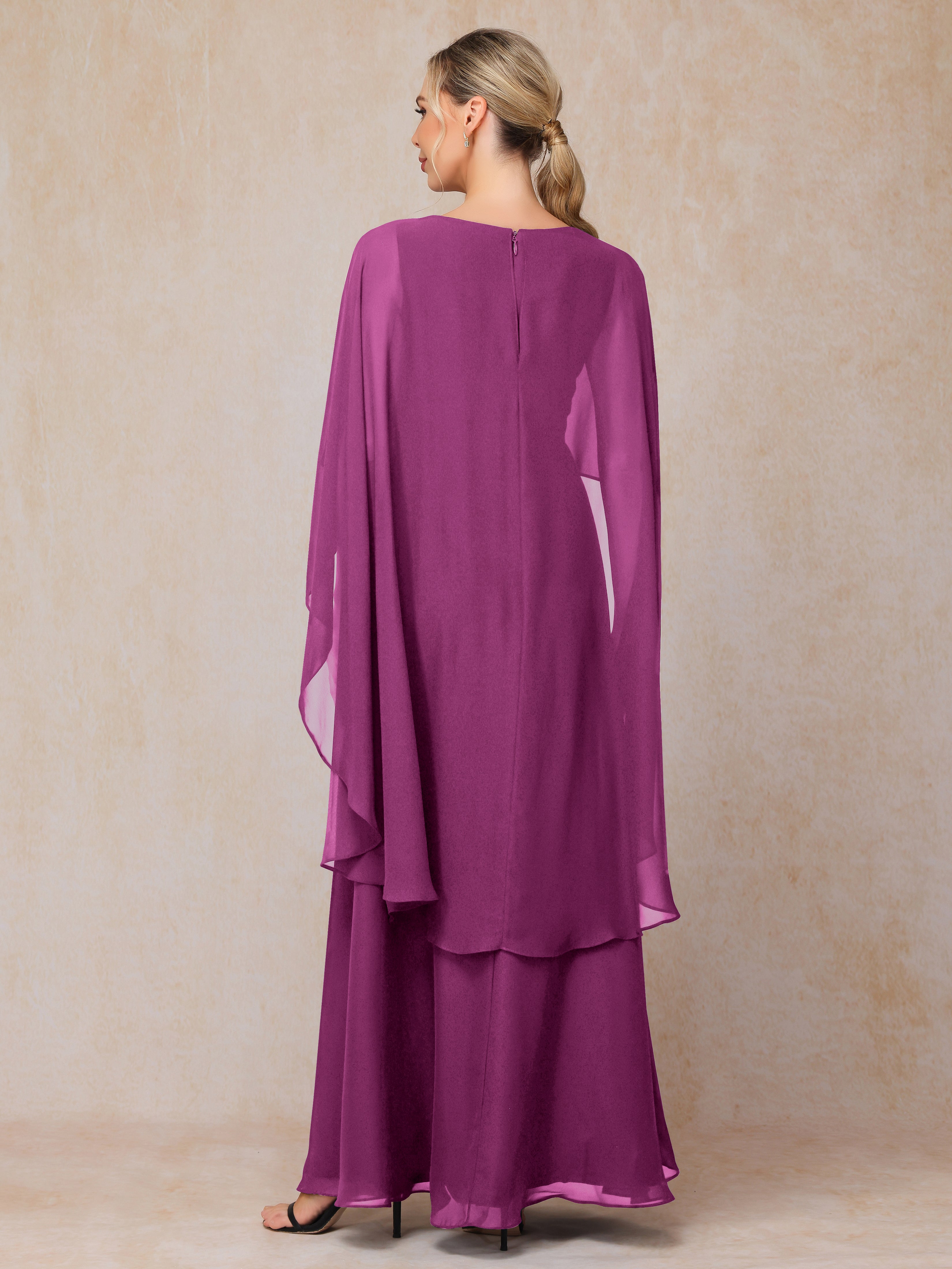V Neck A Line Chiffon Mother Of The Bride Dress
