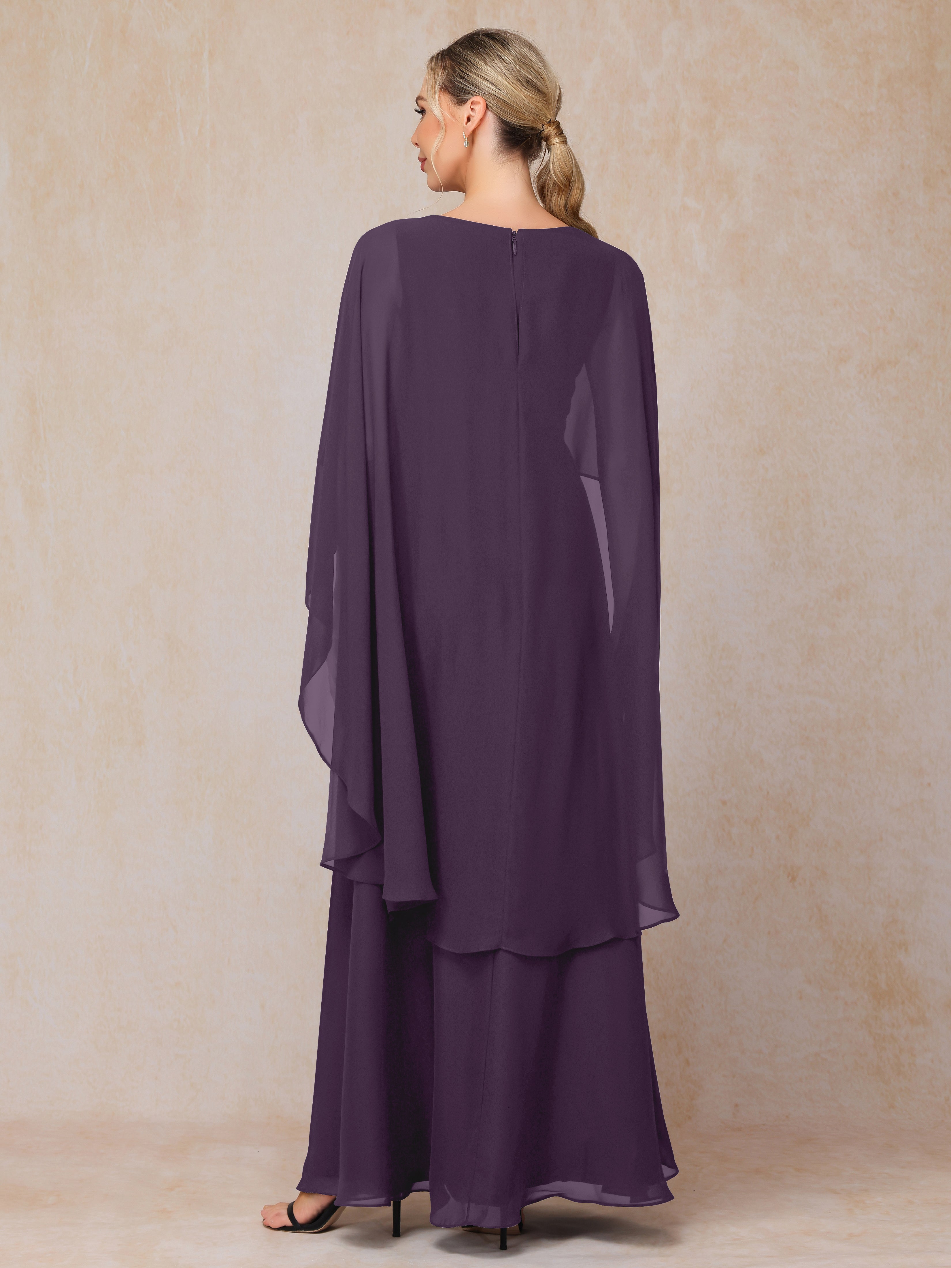 V Neck A Line Chiffon Mother Of The Bride Dress