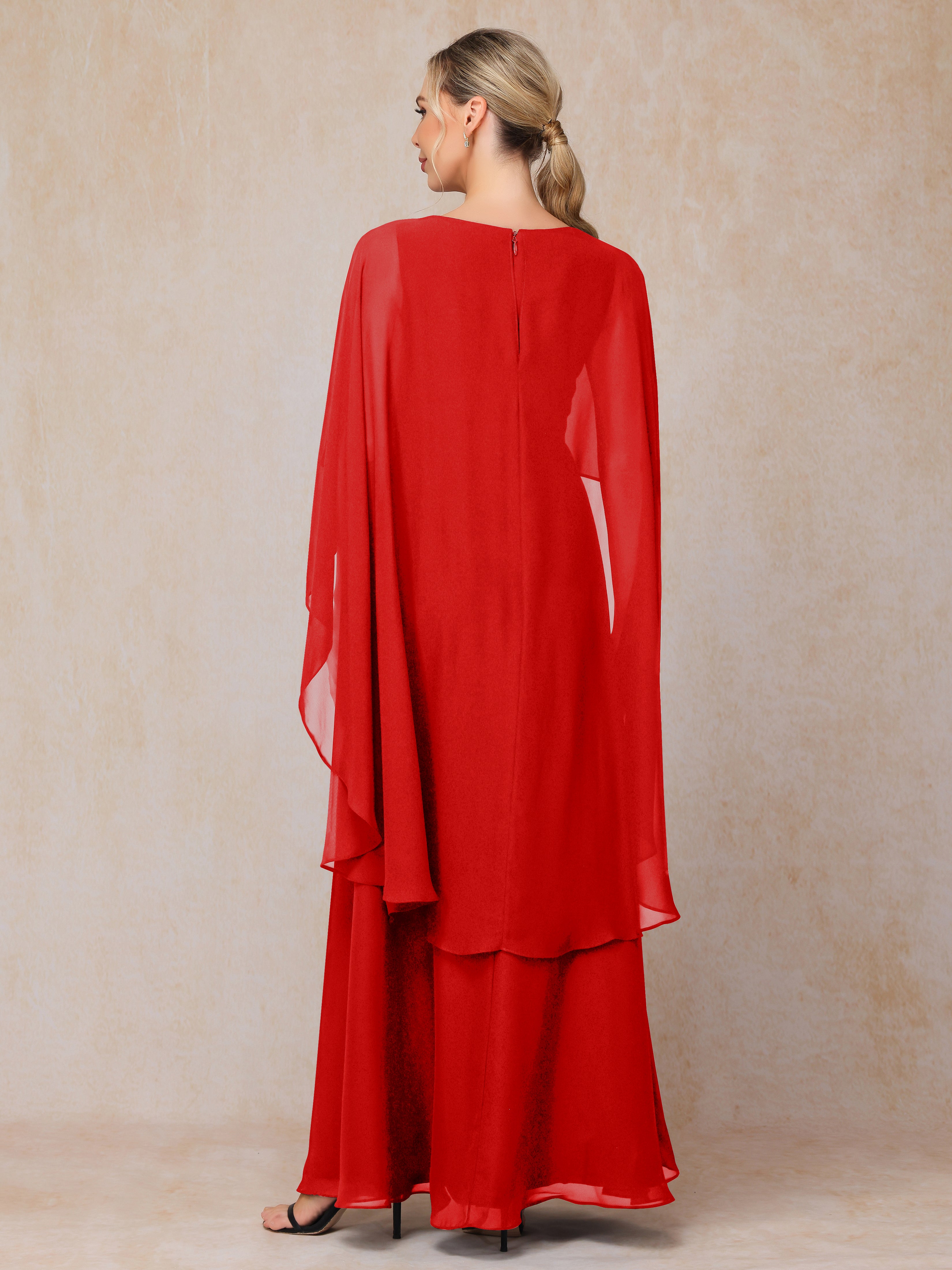 V Neck A Line Chiffon Mother Of The Bride Dress