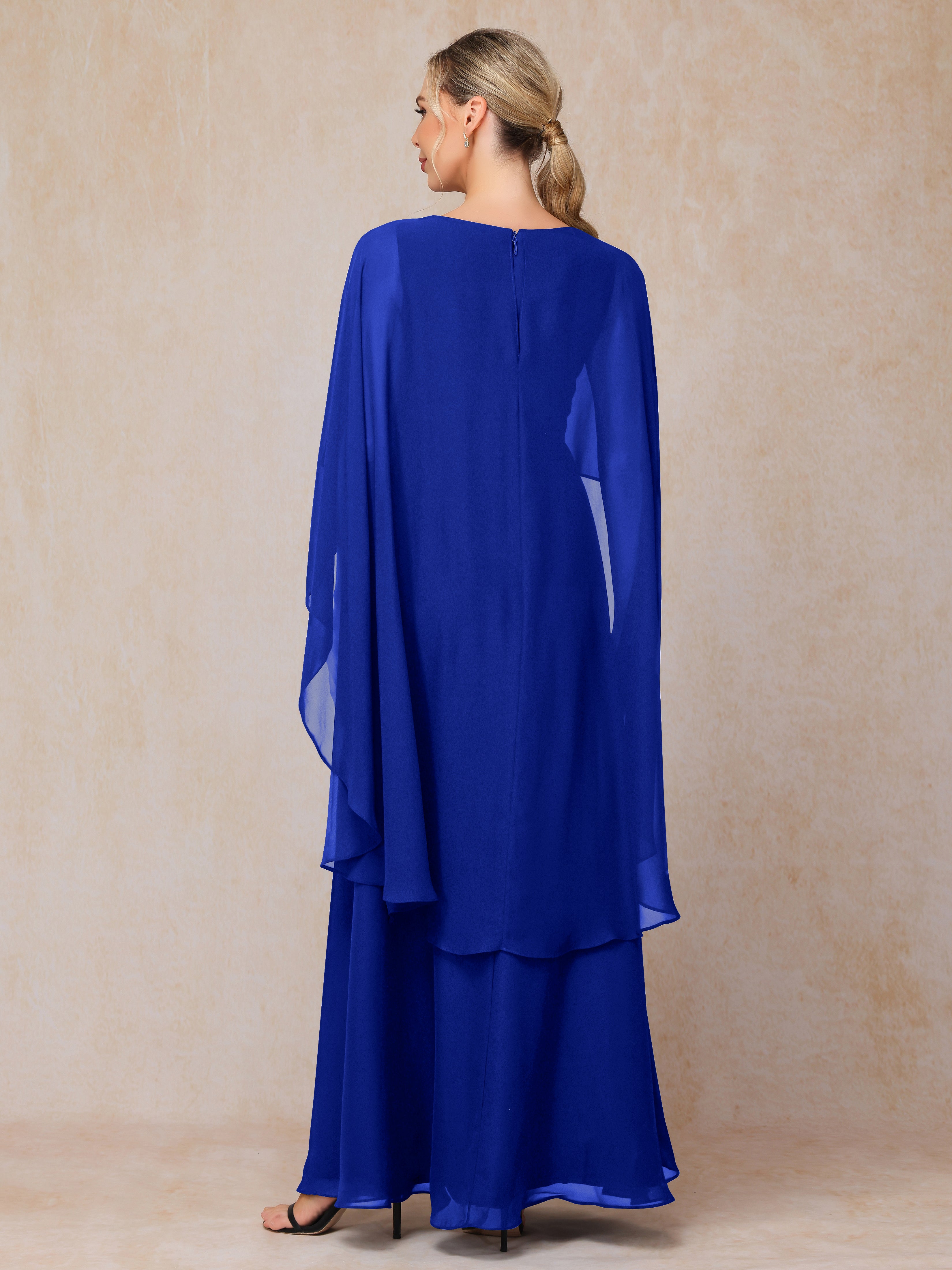 V Neck A Line Chiffon Mother Of The Bride Dress