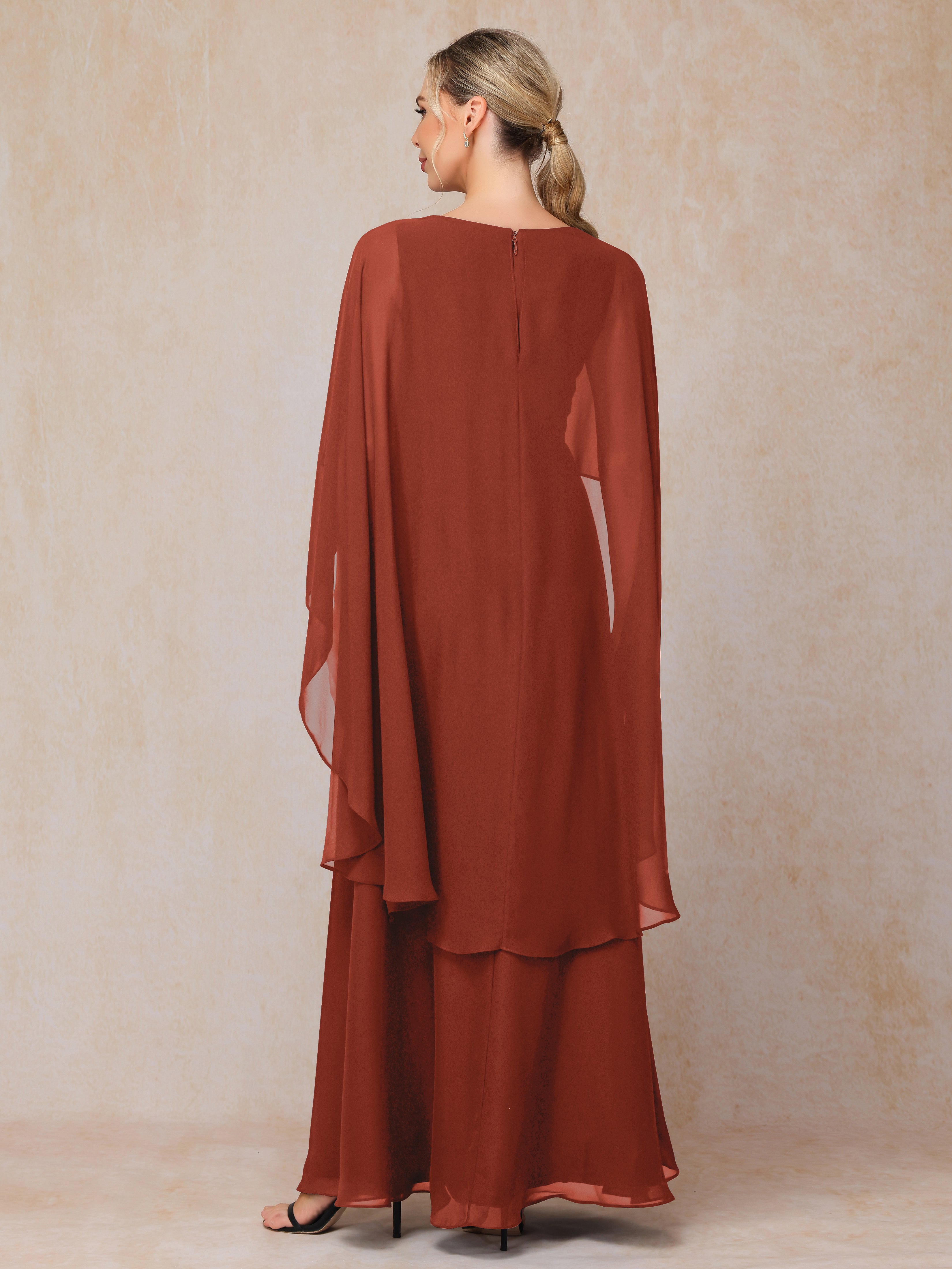 V Neck A Line Chiffon Mother Of The Bride Dress