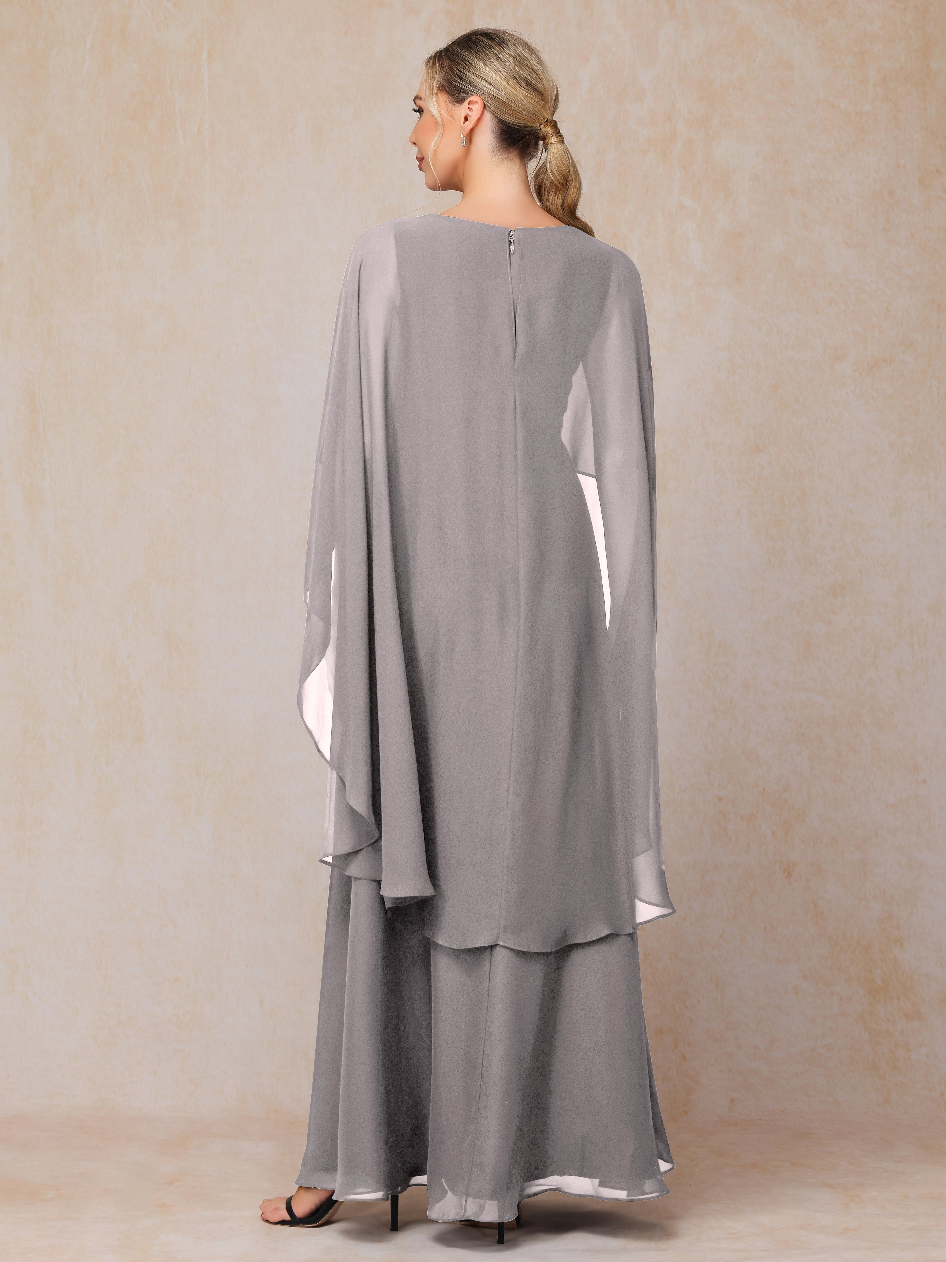 V Neck A Line Chiffon Mother Of The Bride Dress