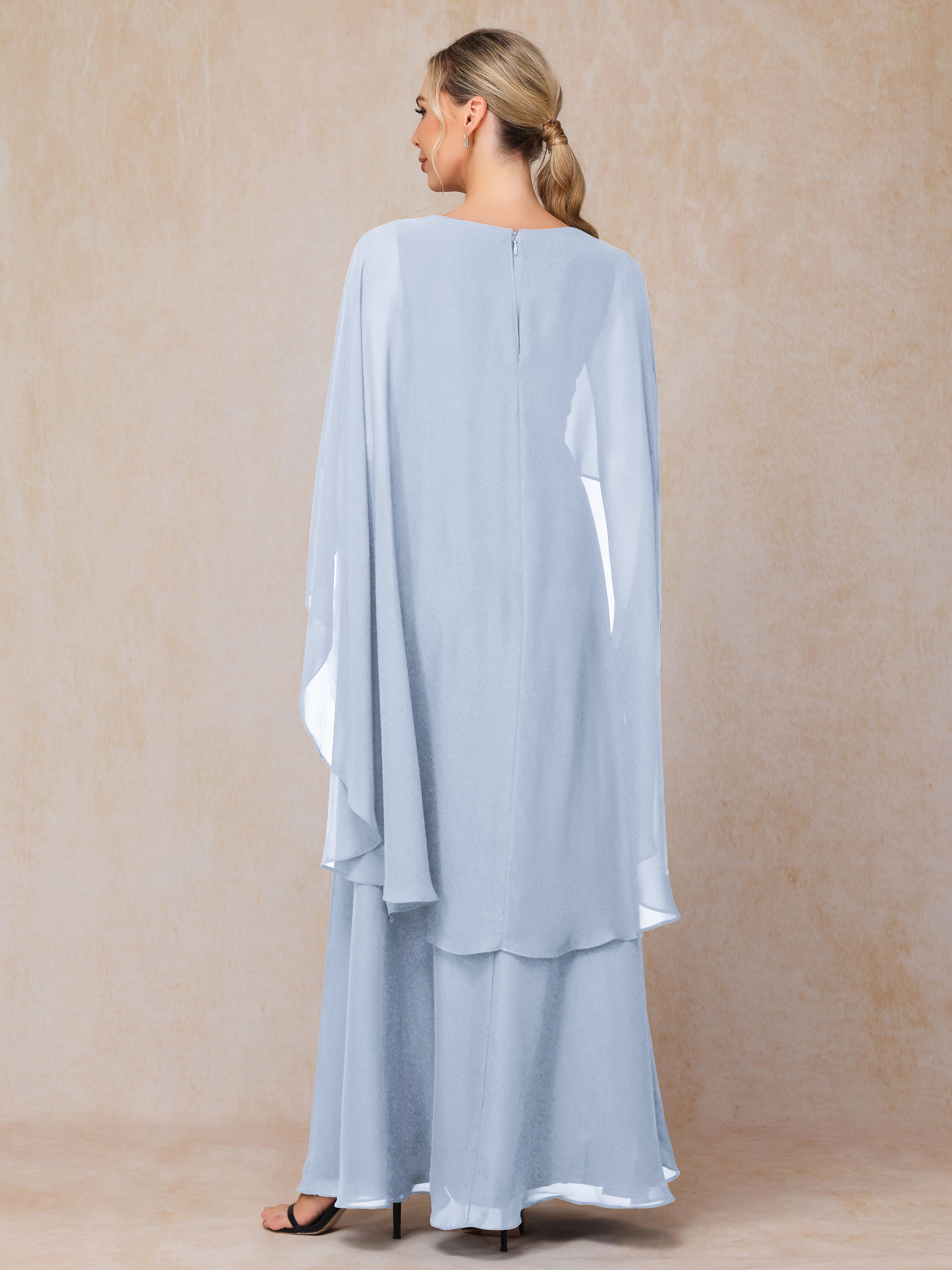 V Neck A Line Chiffon Mother Of The Bride Dress