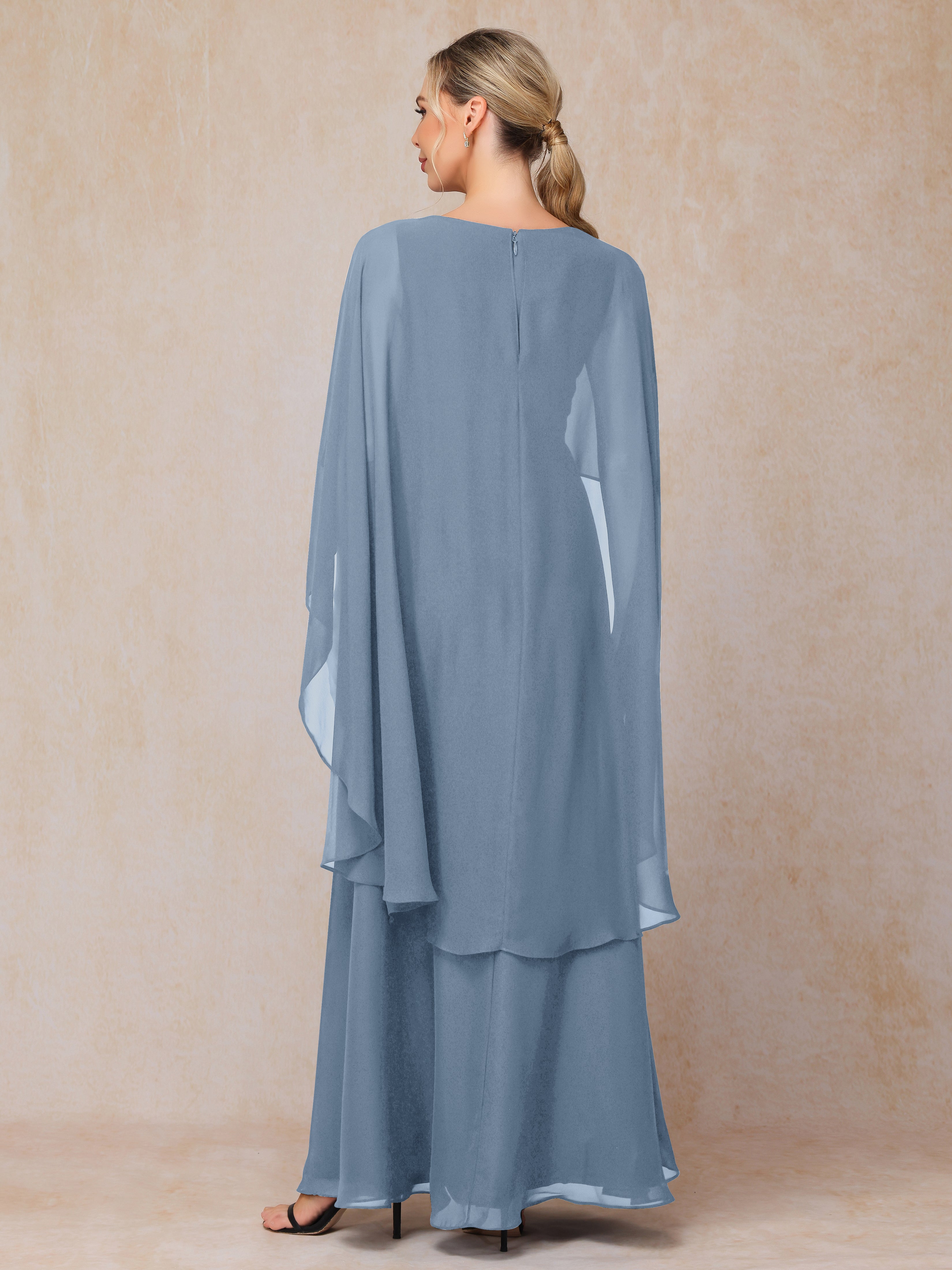 V Neck A Line Chiffon Mother Of The Bride Dress
