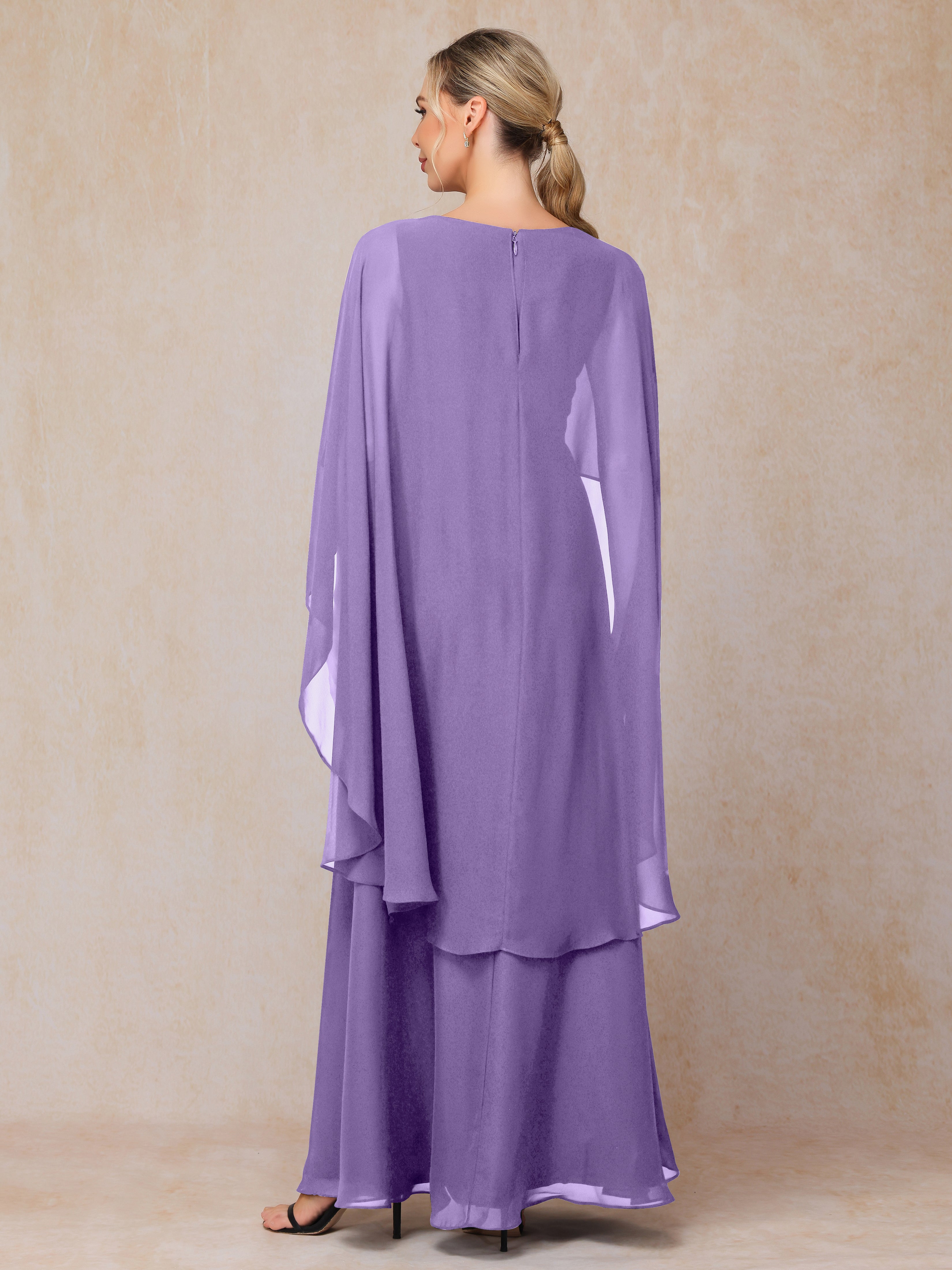 V Neck A Line Chiffon Mother Of The Bride Dress