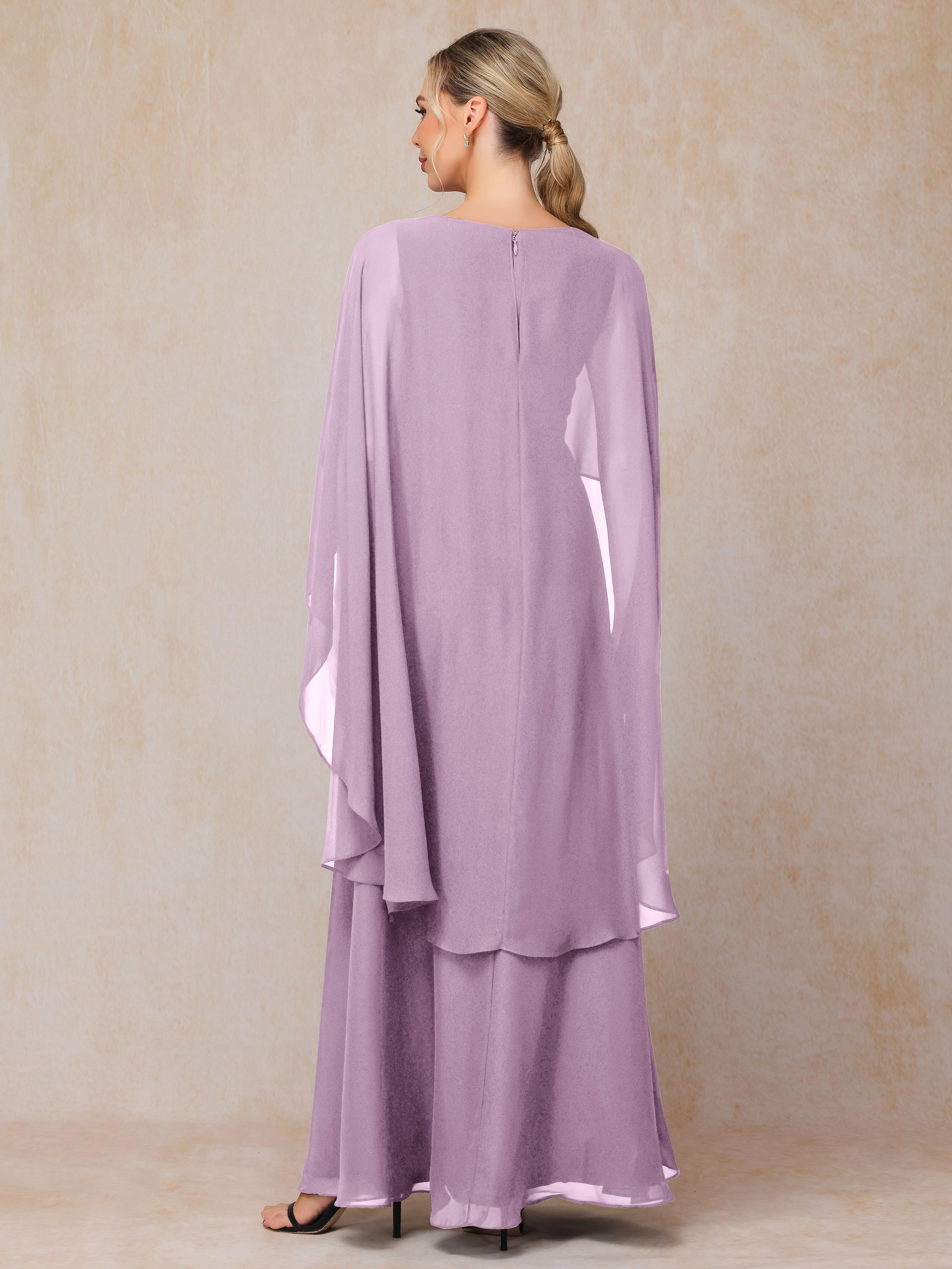 V Neck A Line Chiffon Mother Of The Bride Dress