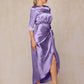 Half Sleeves Ankle Length Soft Satin Mother Of The Bride Dress