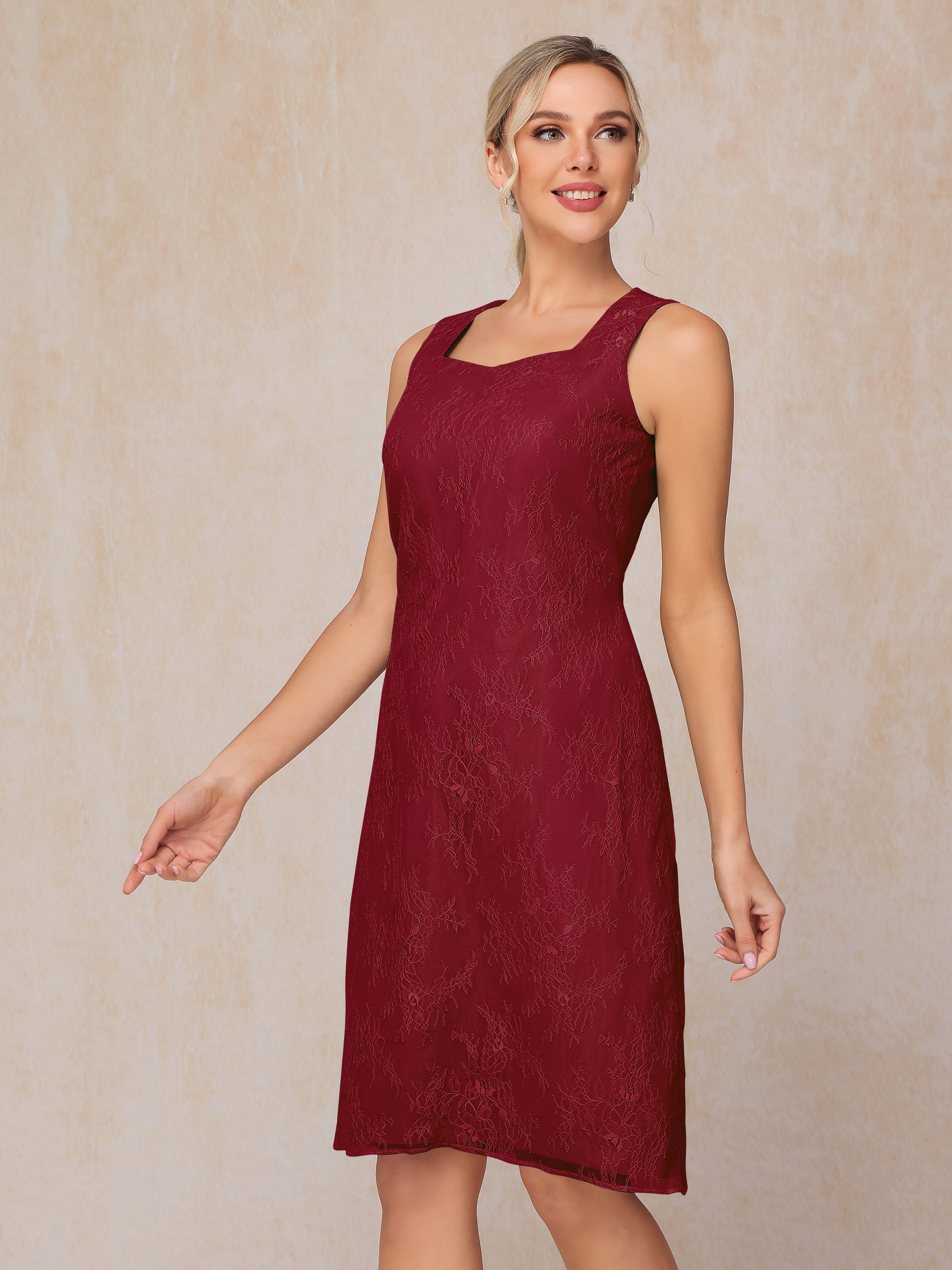 2 Pieces Knee Length Chiffon Lace Mother Of The Groom Dress