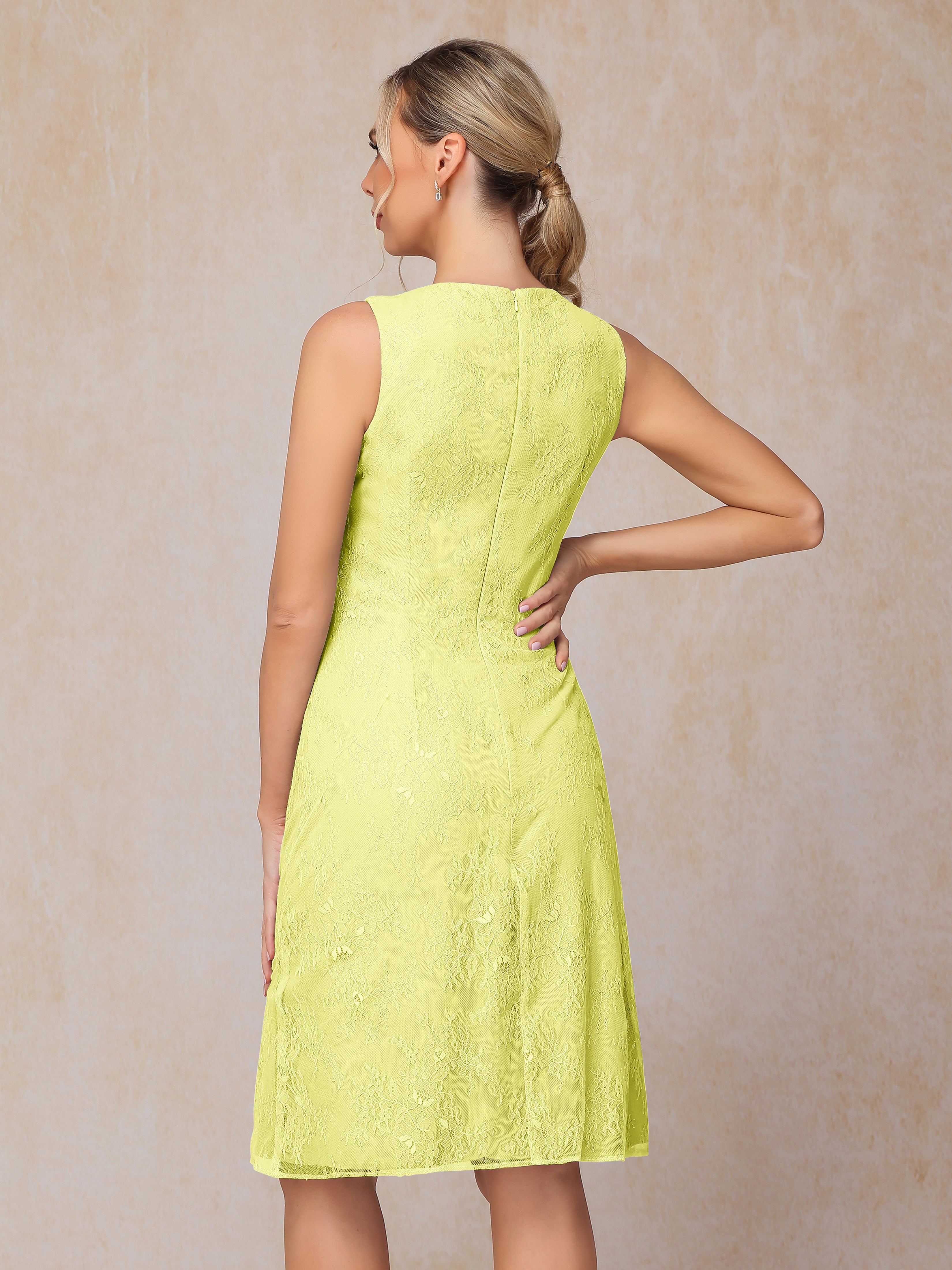 2 Pieces Knee Length Chiffon Lace Mother Of The Groom Dress