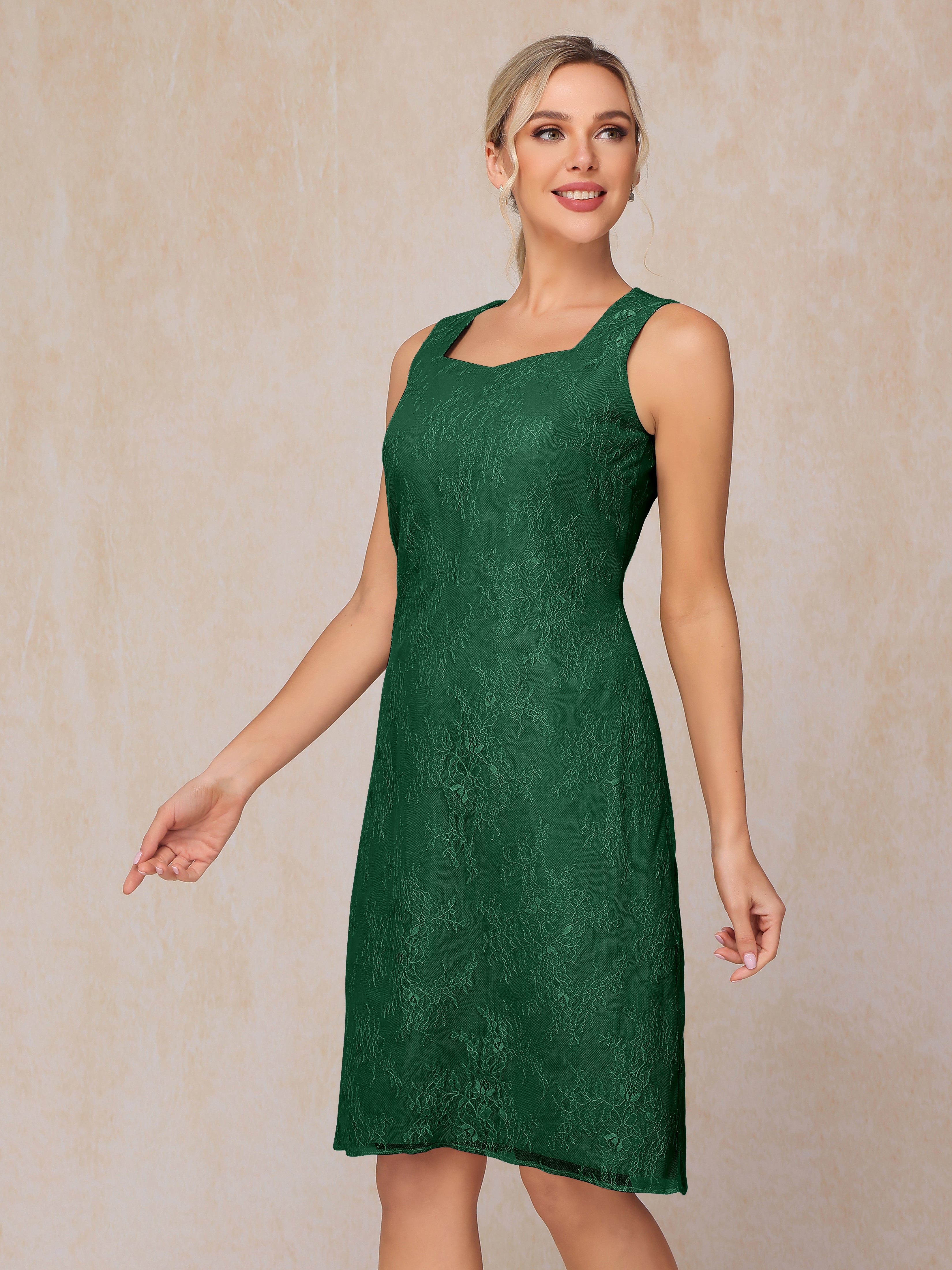2 Pieces Knee Length Chiffon Lace Mother Of The Groom Dress