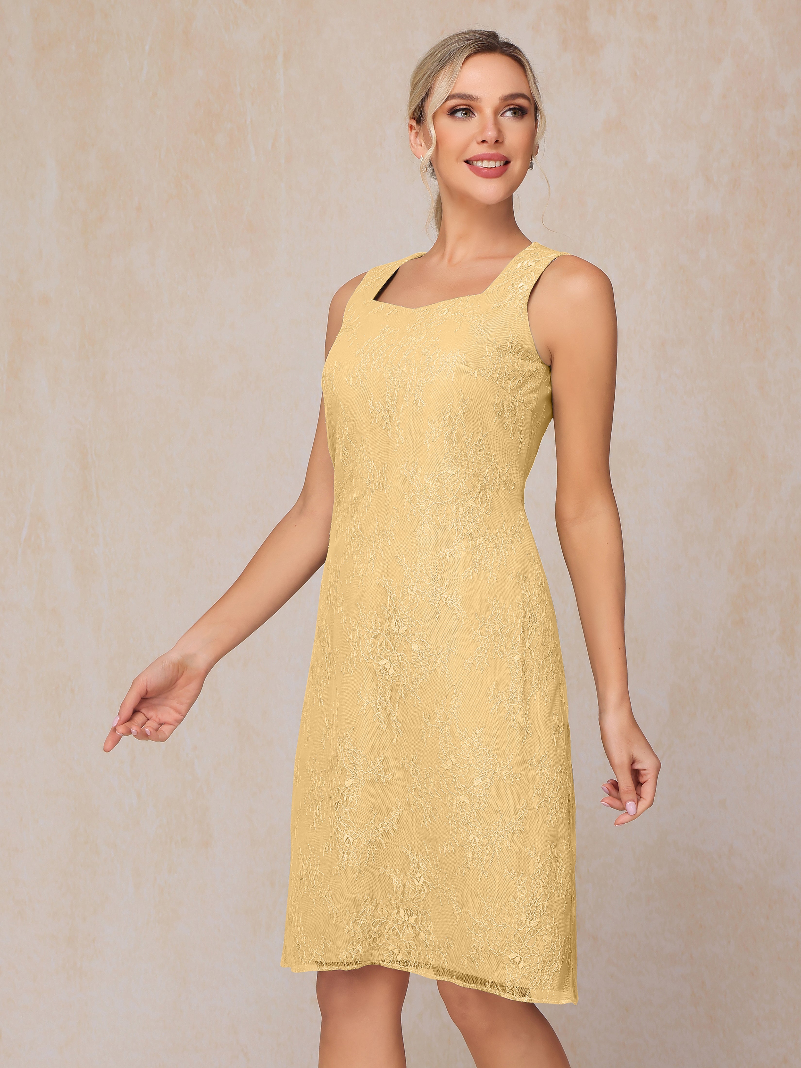 2 Pieces Knee Length Chiffon Lace Mother Of The Groom Dress
