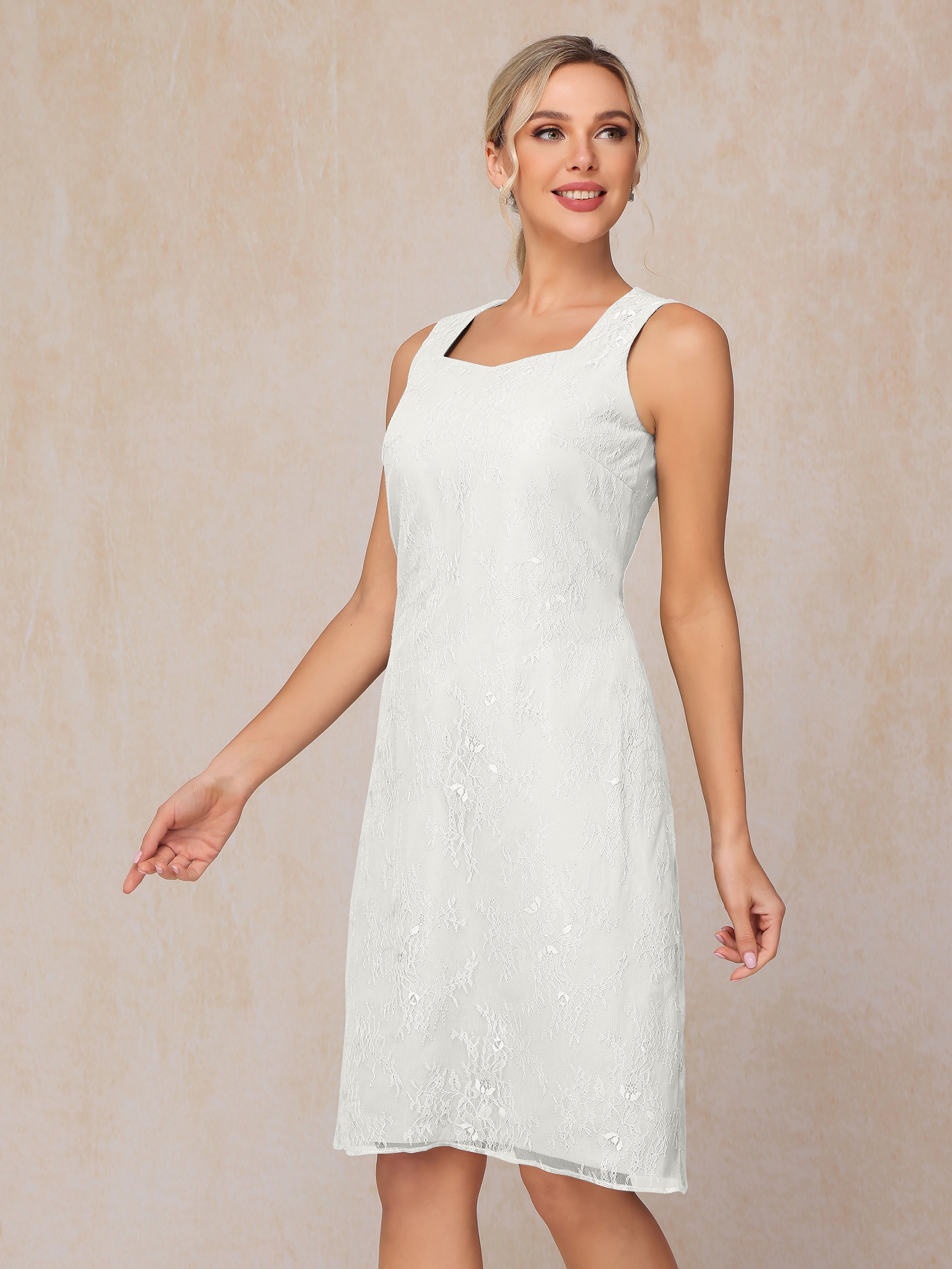2 Pieces Knee Length Chiffon Lace Mother Of The Groom Dress