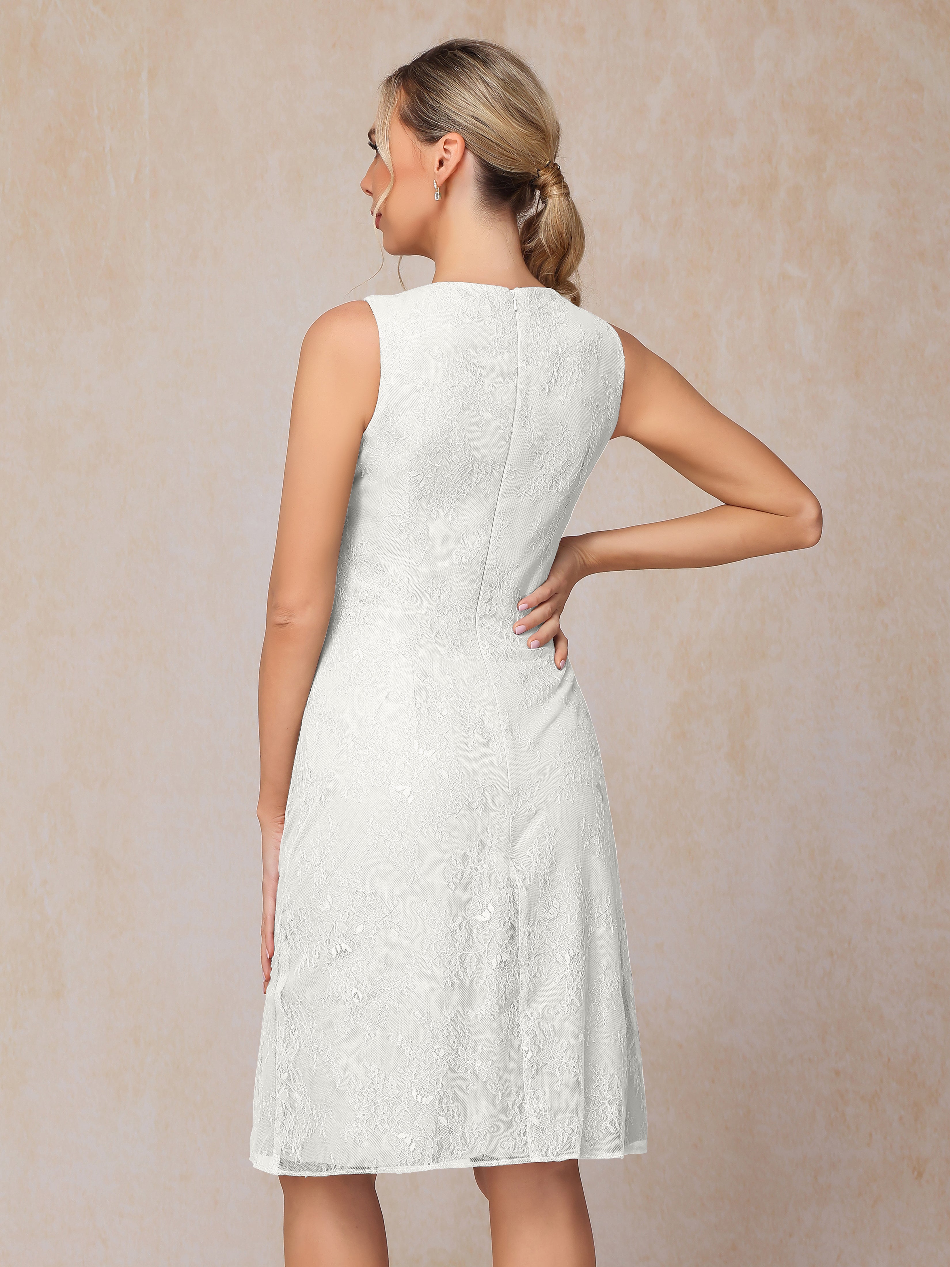 2 Pieces Knee Length Chiffon Lace Mother Of The Groom Dress
