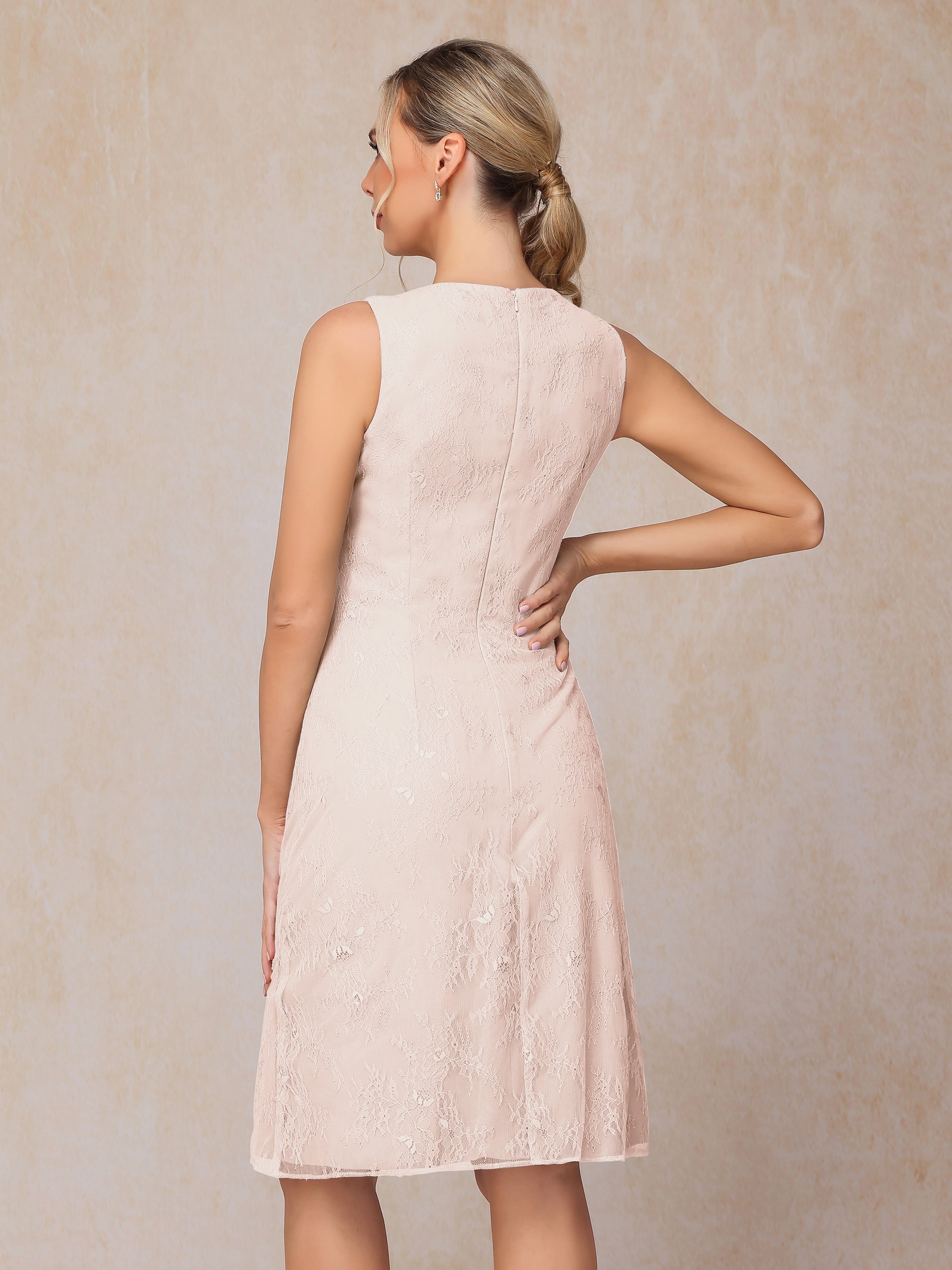 2 Pieces Knee Length Chiffon Lace Mother Of The Groom Dress