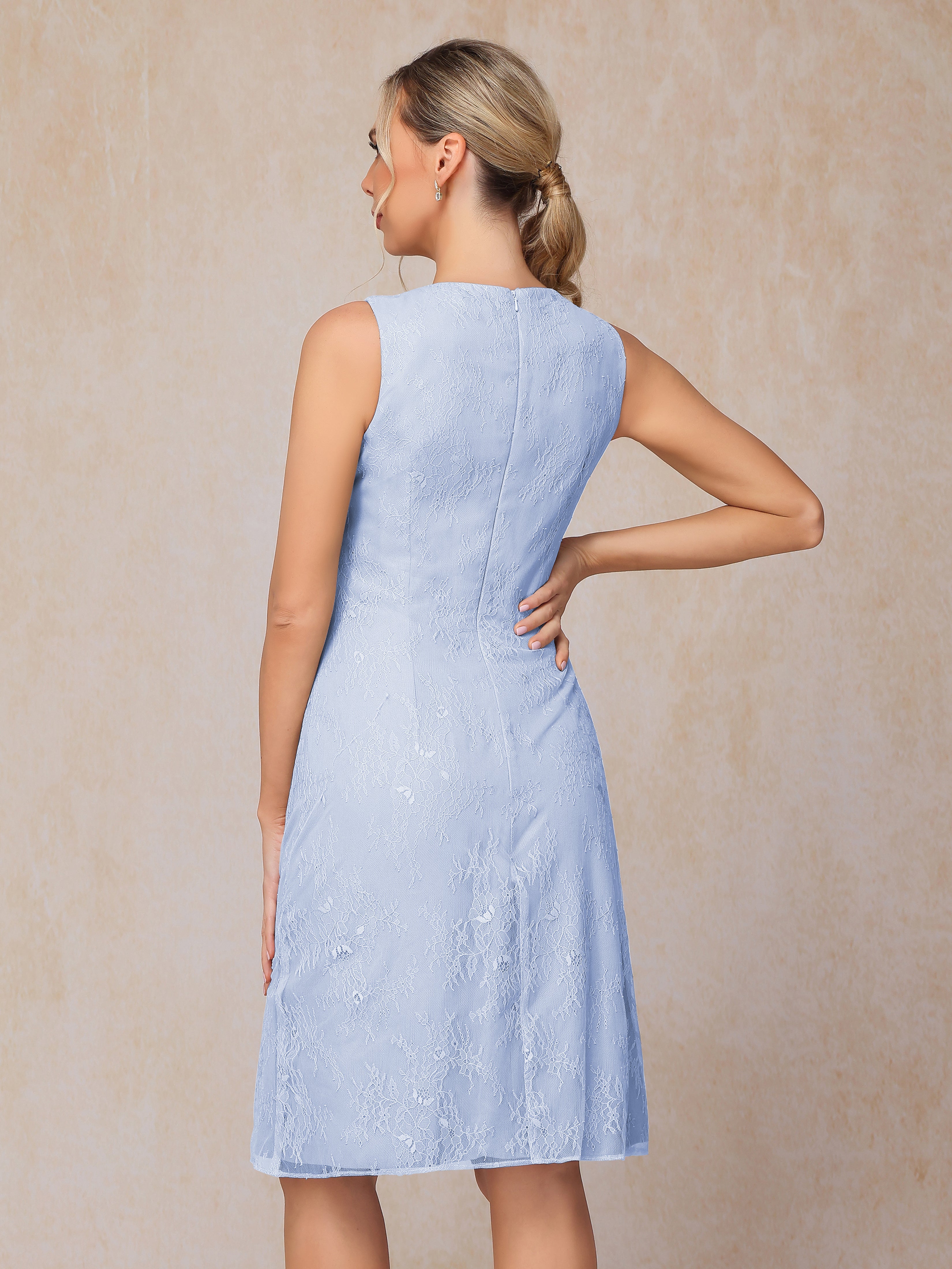 2 Pieces Knee Length Chiffon Lace Mother Of The Groom Dress