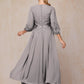 Long Sleeves Appliques Ankle Length Chiffon Mother Of The Bride Dress