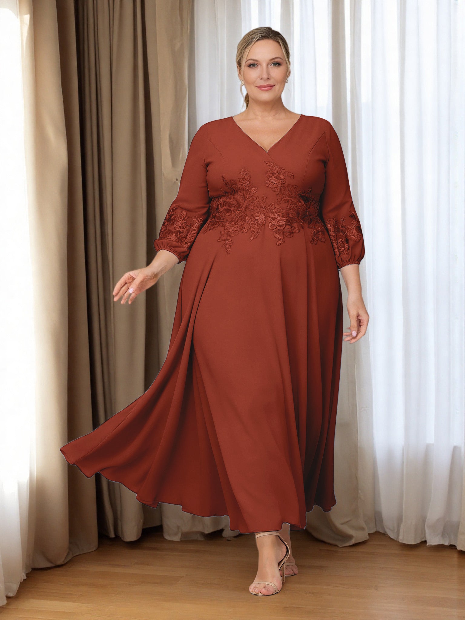 lace rust dress Baltic Born Womens Summerlin Lace Top Maxi Dress | Rust