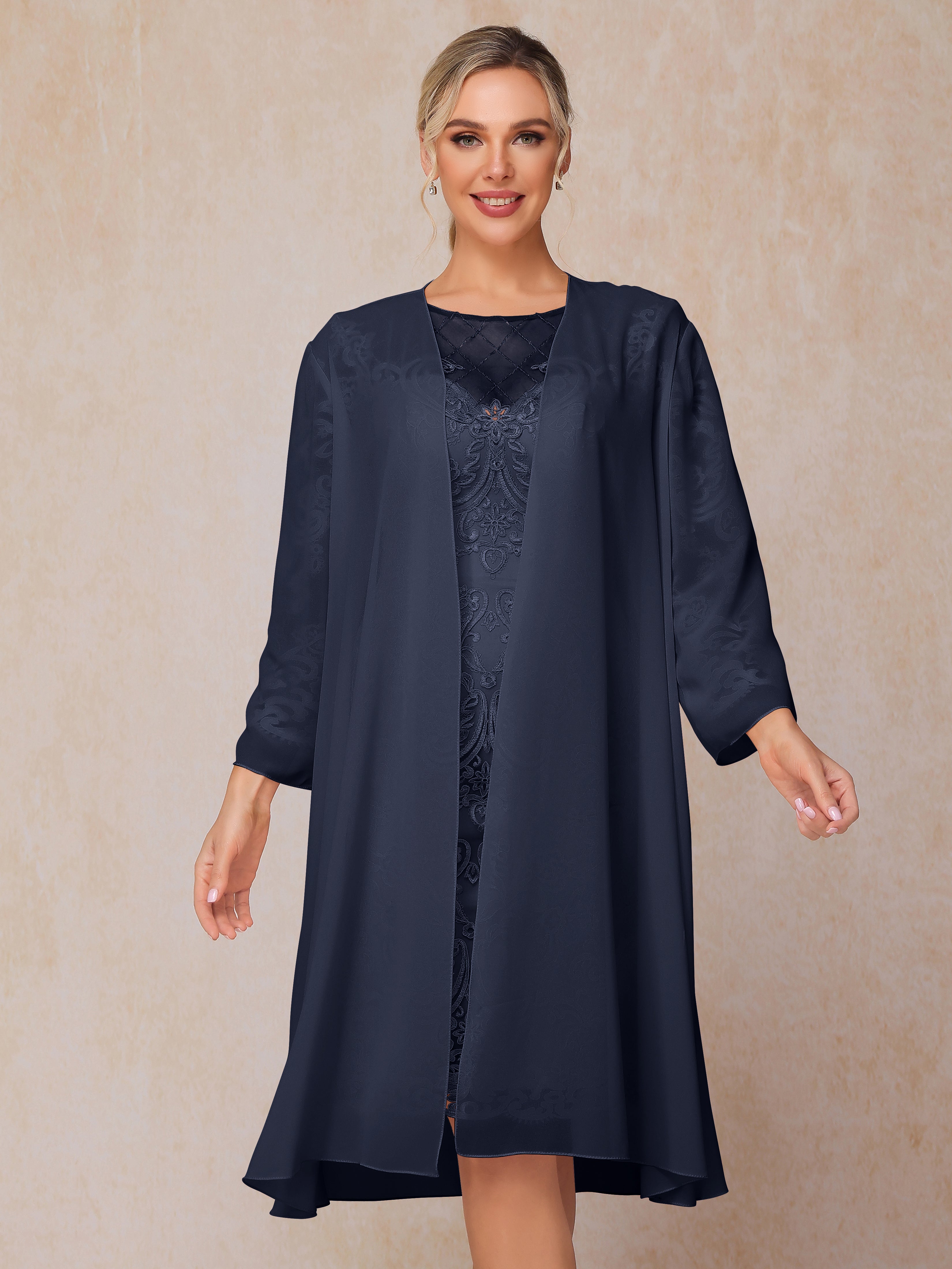 navy blue knee length chiffon dress Azazie A-Line/Princess V-Neck Knee-Length Chiffon Girl Formal Dresses