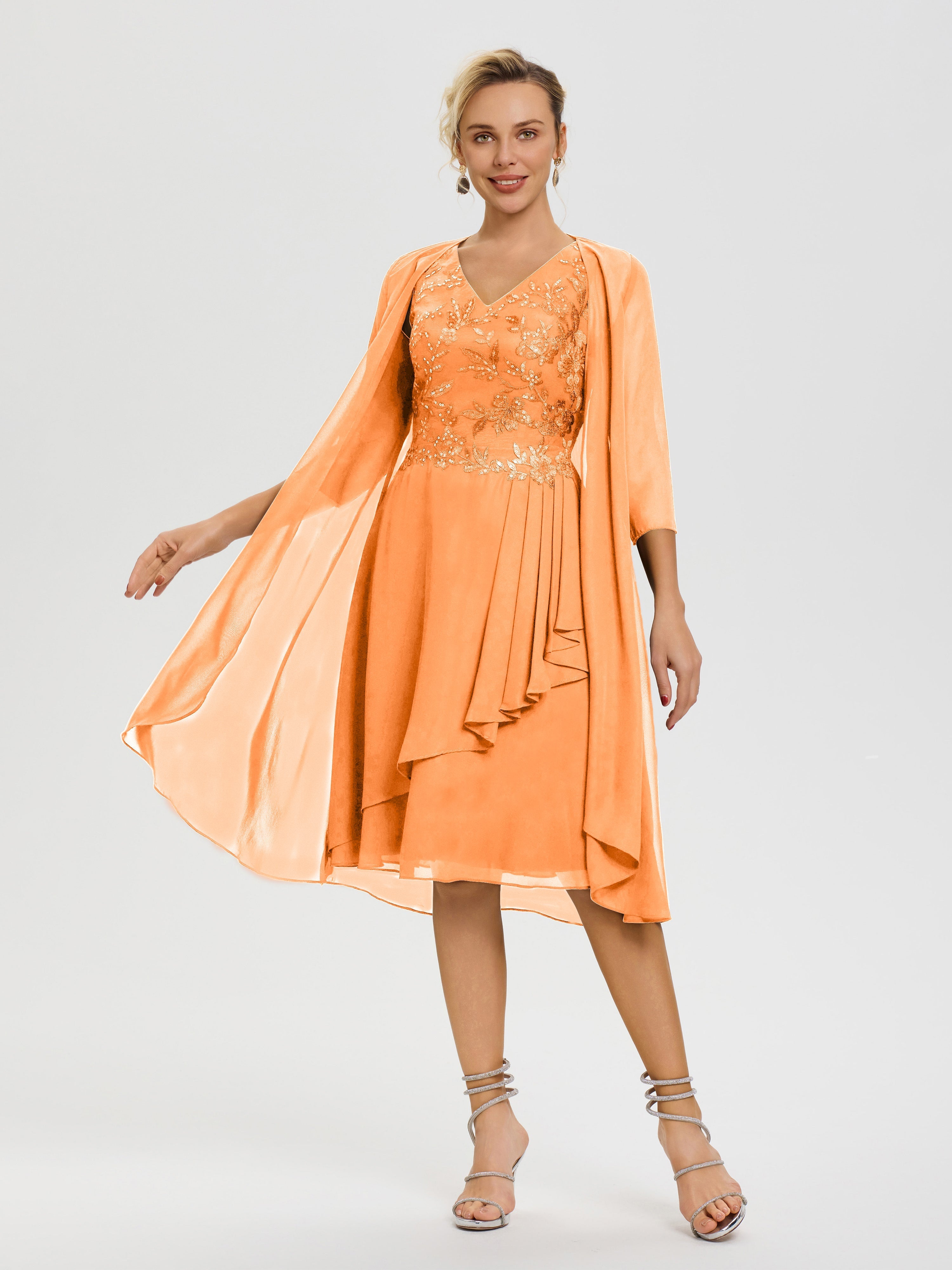 orange mother of the bride dresses Burnt This elegant dress features a flattering v Azazie Plus Size A-Line/Princess Asymmetrical