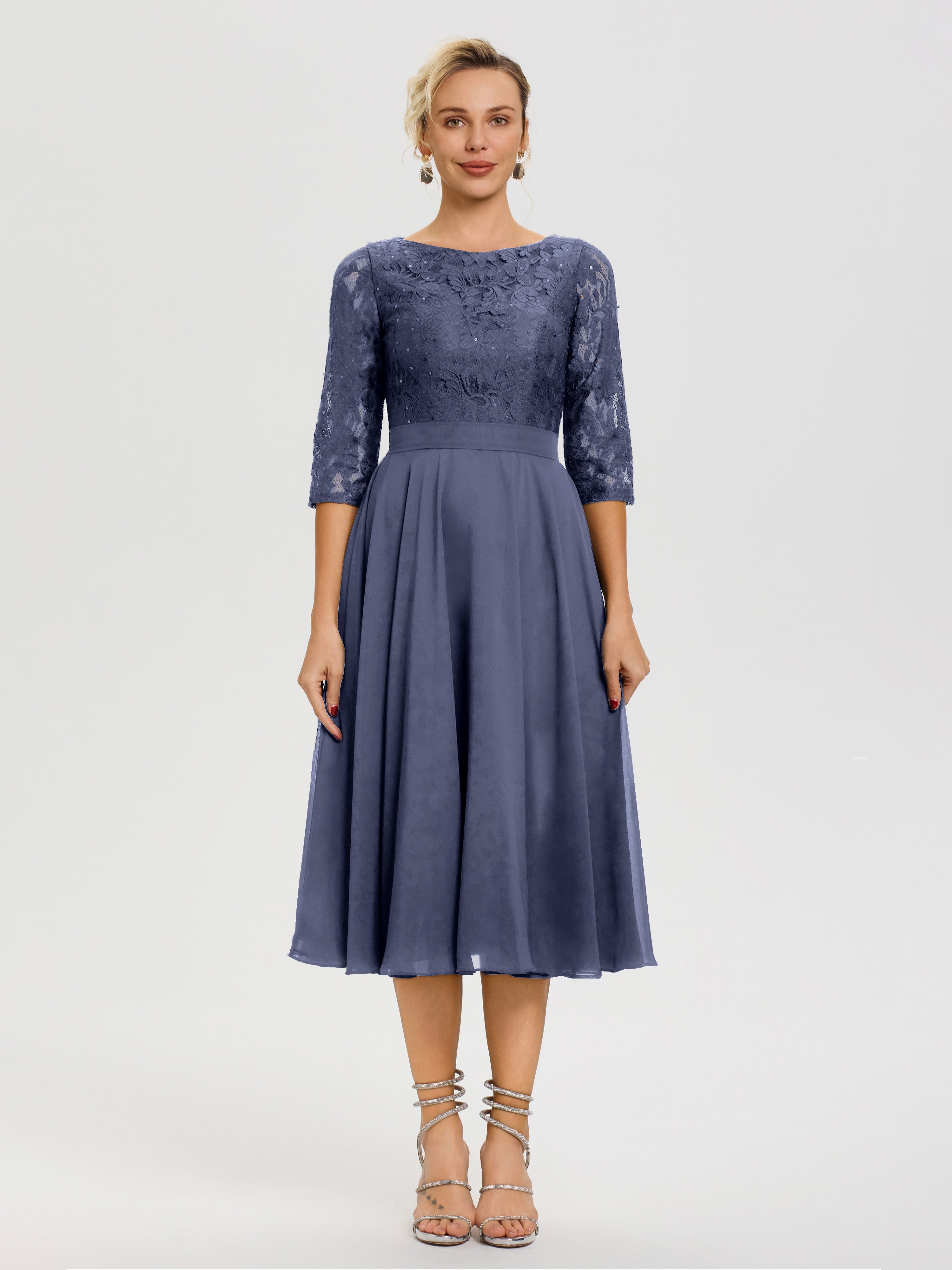 chiffon dress with lace top Poly USA