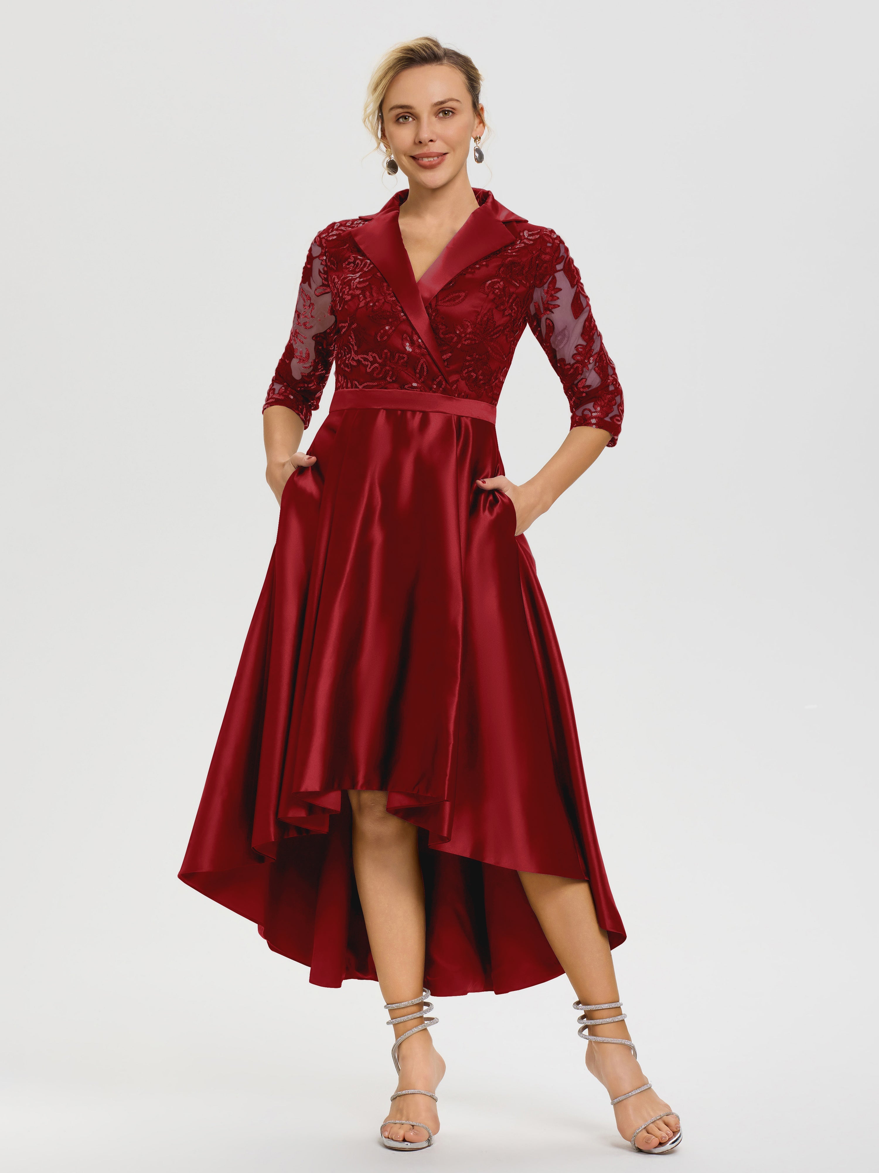 Burgundy Mother Of The Bride Dresses Sparkly Sequins Bodice V-Neck Ill Burgundy Mother Of The Bride Dresses Sparkly Sequins Bodice V-Neck Ill