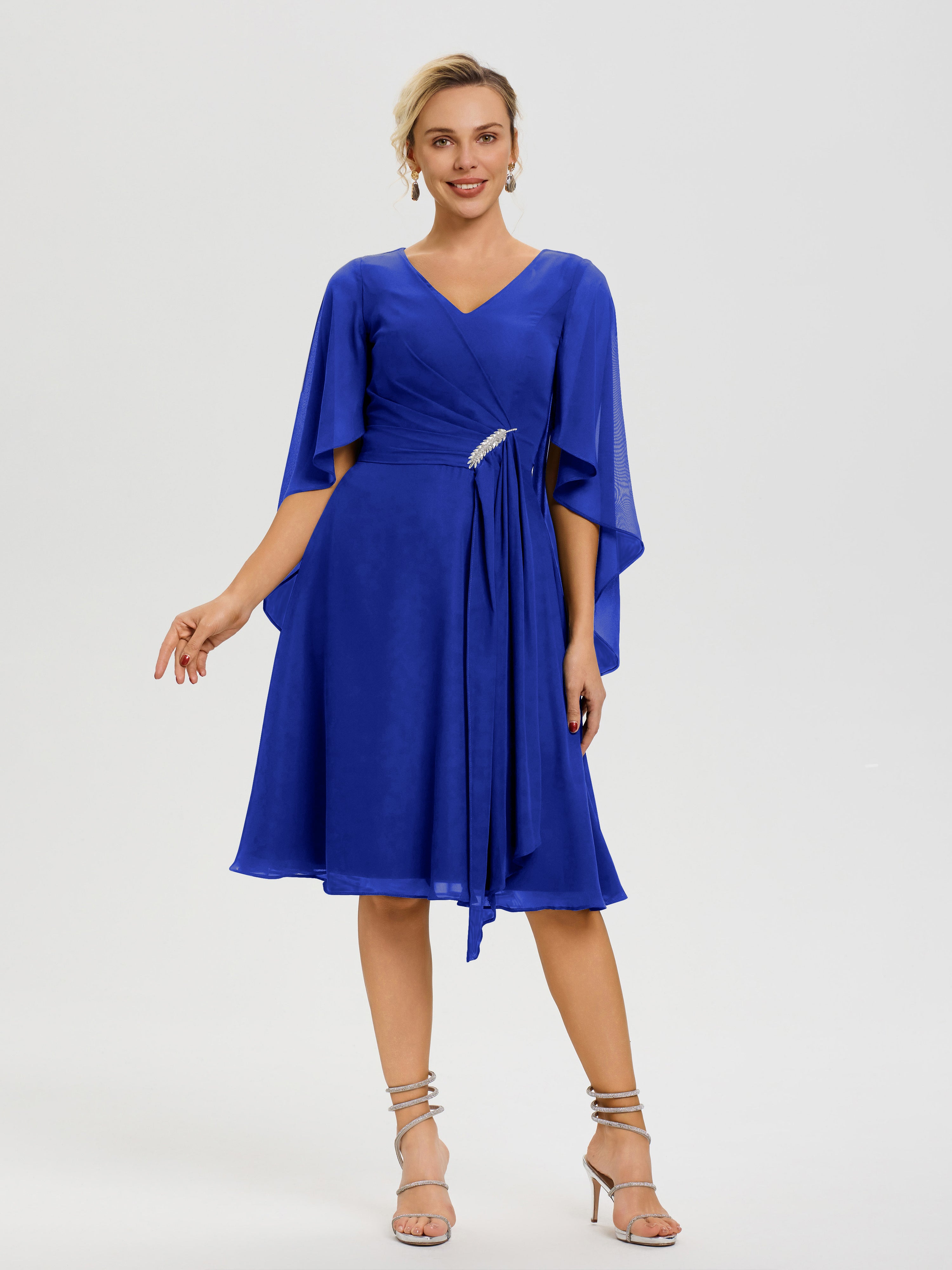 knee length royal blue dress Royal Blue Homecoming Dress,Scalloped-Edge Ball Knee-Length Dresses Simidress