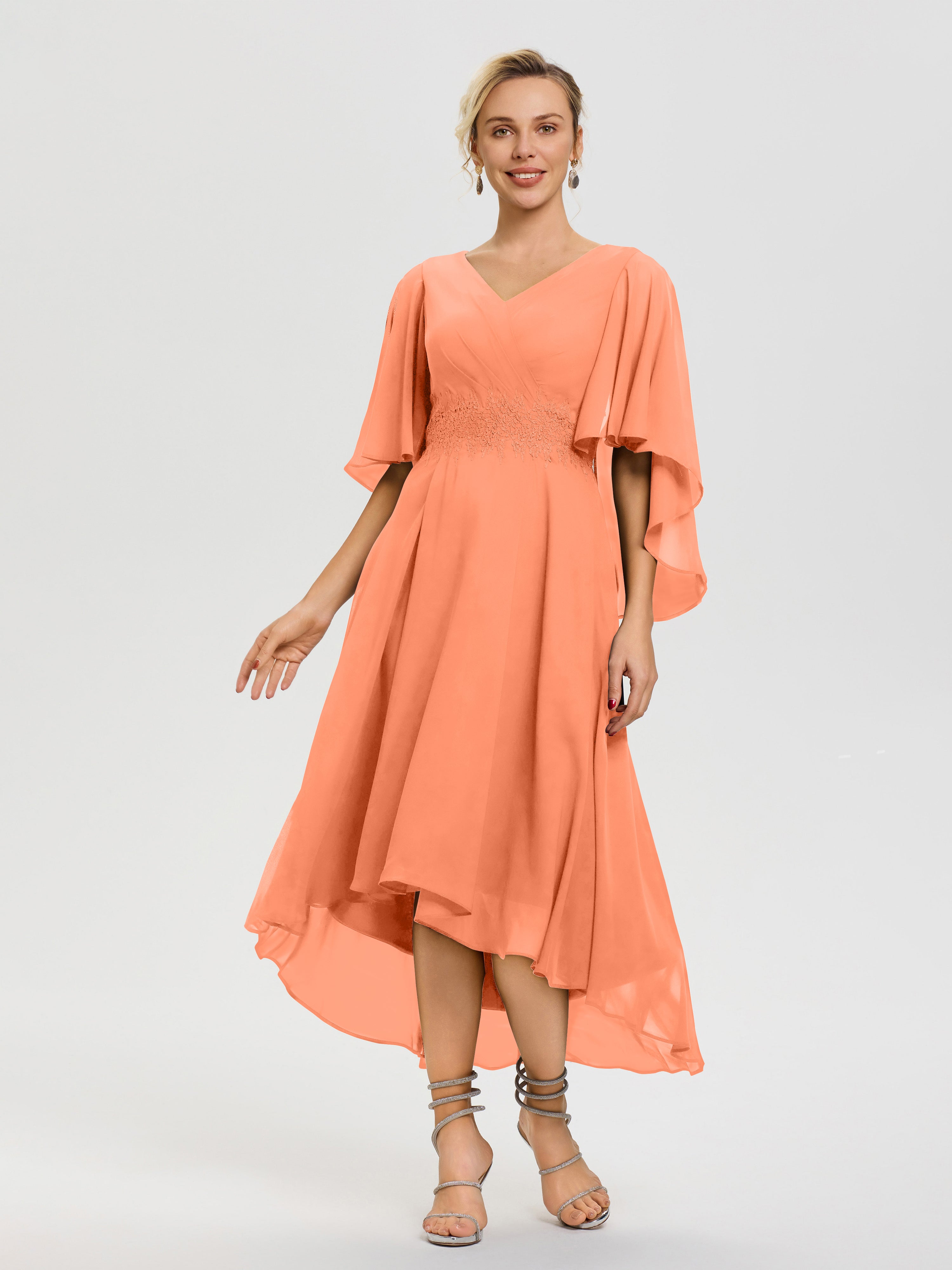 papaya cocktail dresses Tropical Surplice Mini Dress with Side Tie for Vacation