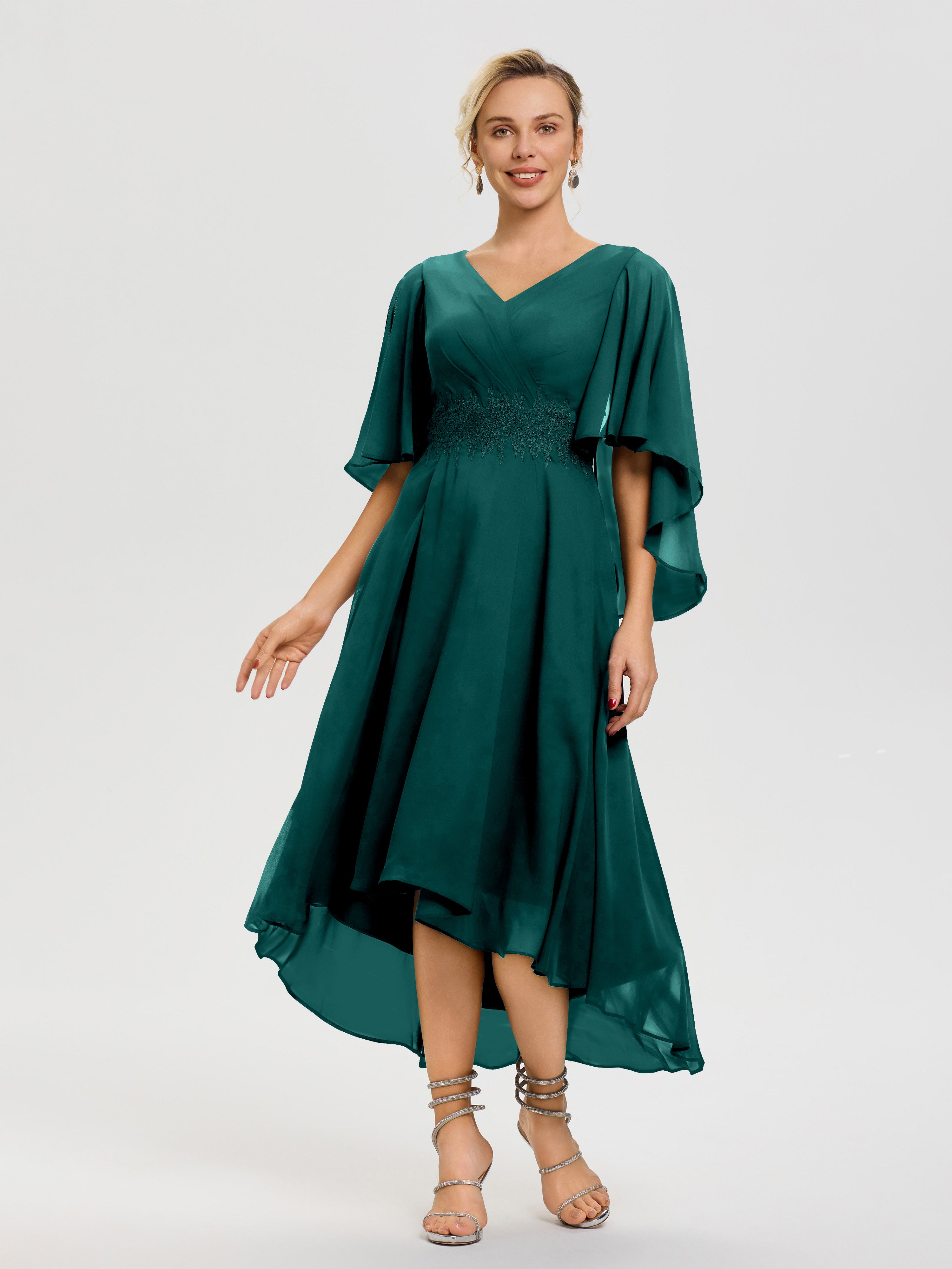 peacock chiffon dress Cicinia Peacock Mother Of The Bride Dress Long Chiffon A-line Plus Size V-neck Floor Length