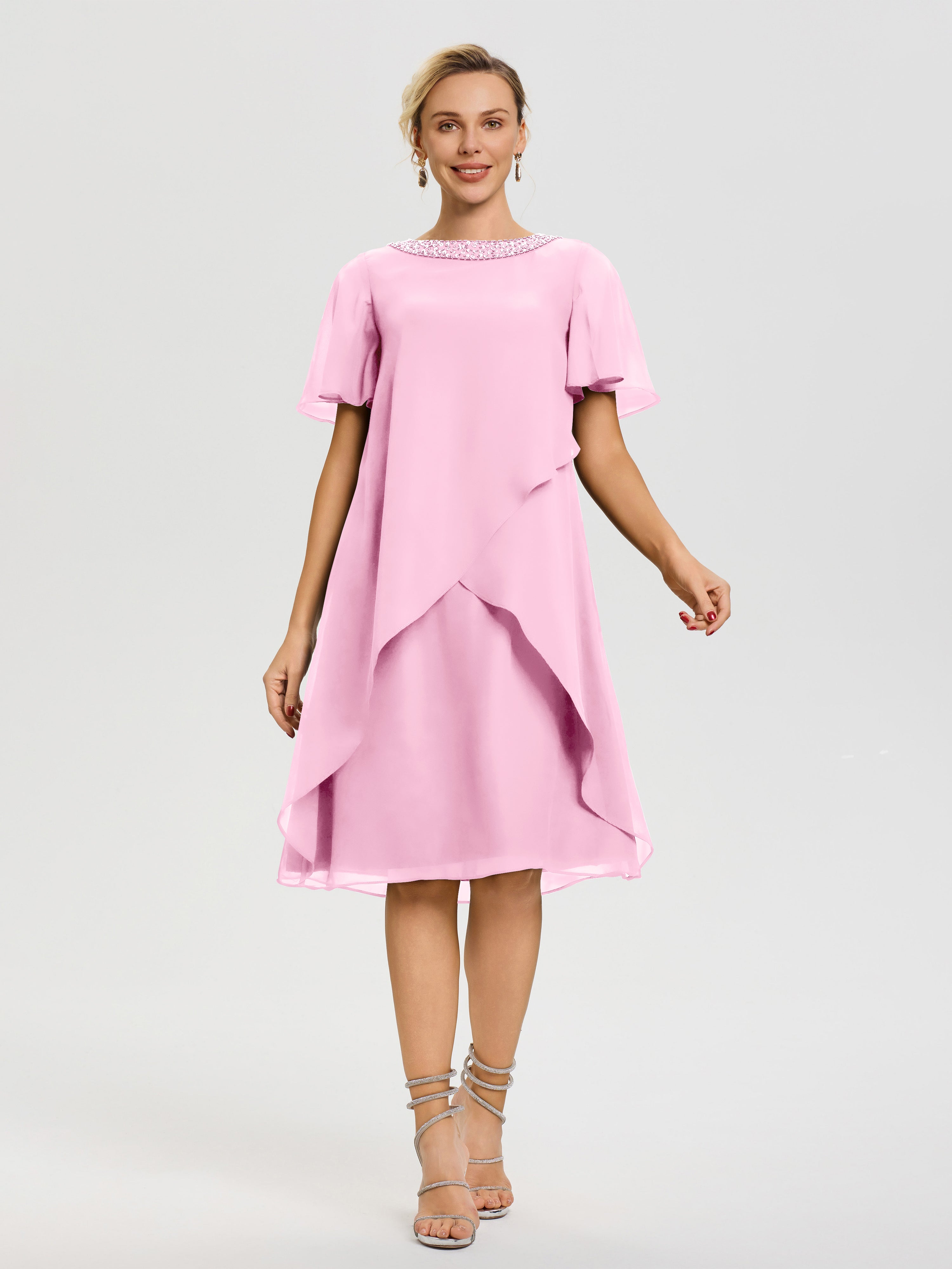 mob dresses short 50 Best Wedding Dresses: Simple, Unique, Sleeves & More and beautiful asymmetrical draping at the hip. Mother of the Bride Dresses