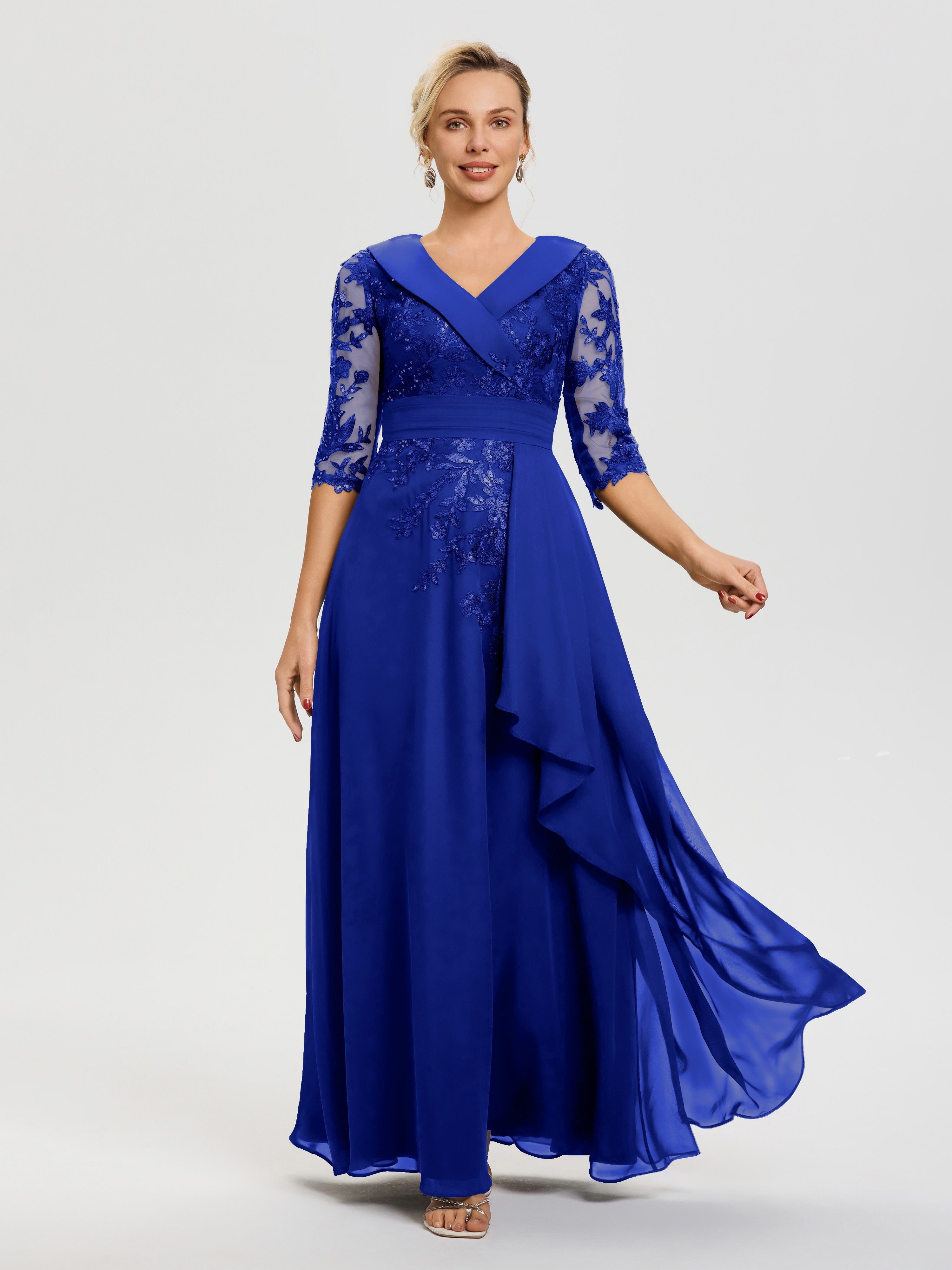 royal blue bridesmaid dresses with sleeves Royal Blue Appliques Mermaid Long Custom Long Sleeves Bridesmaid Dresses, BGB0120